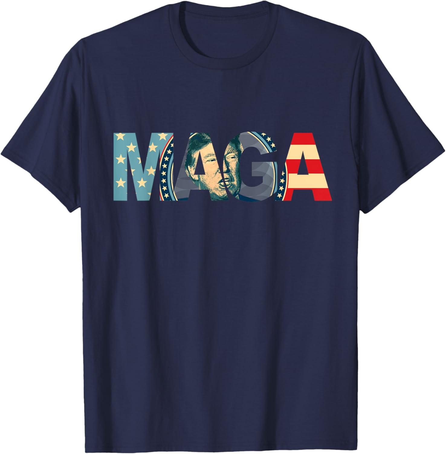 Trump 2024 Voted MAGA American Flag Retro Vintage Gift T-Shirt