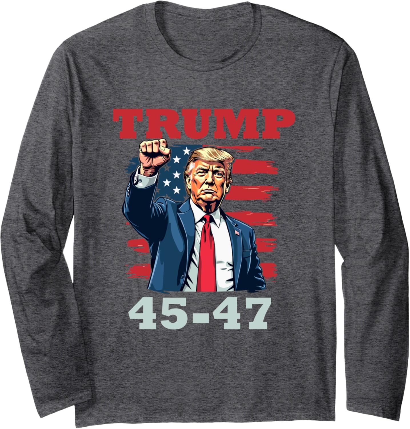 Trump 45-47 Bold Presidential Design for Trump Supporters Long Sleeve T-Shirt