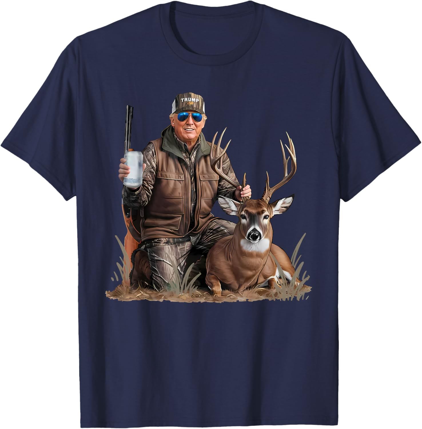 Trump Deer Hunting Donald Trump Old School Camouflage T-Shirt