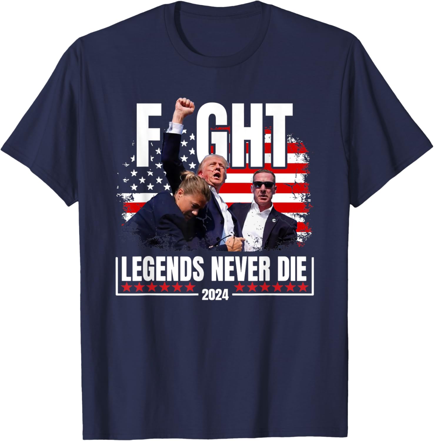 Trump Fight 2024 Legends Never Die Men Women Supports Trump T-Shirt