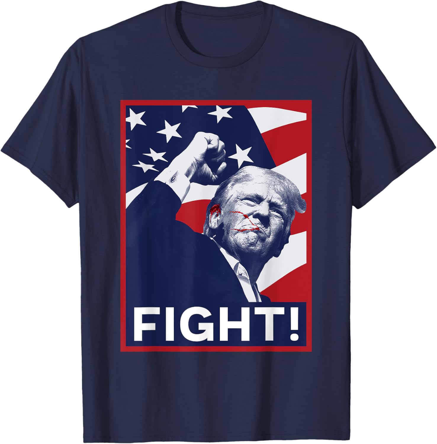 Trump Fight! Fist Pump US Flag Poster 2024 T-Shirt