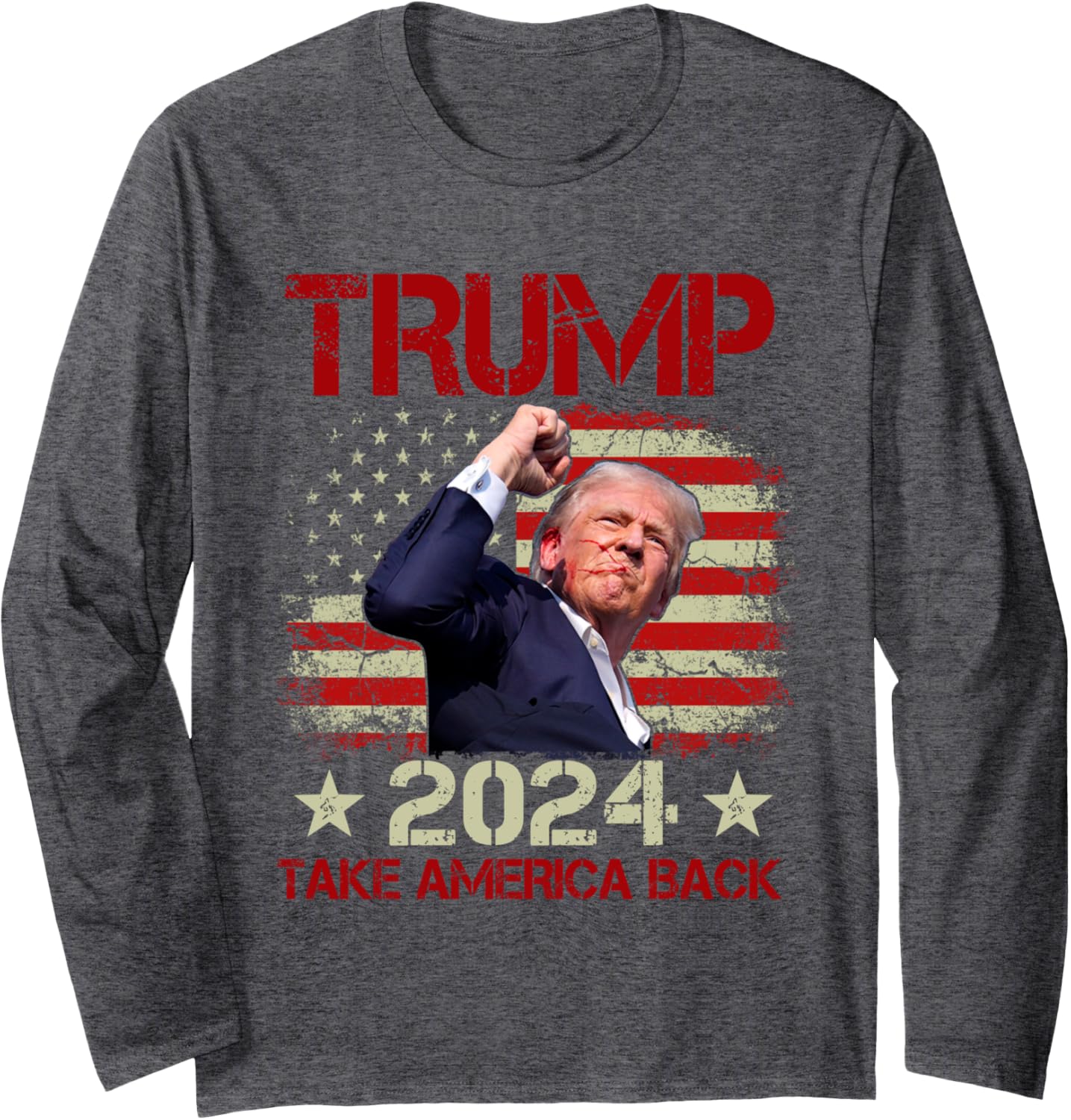 Trump Fist Pump Shot At Trump 2024 Trump Survives Rally Long Sleeve T-Shirt