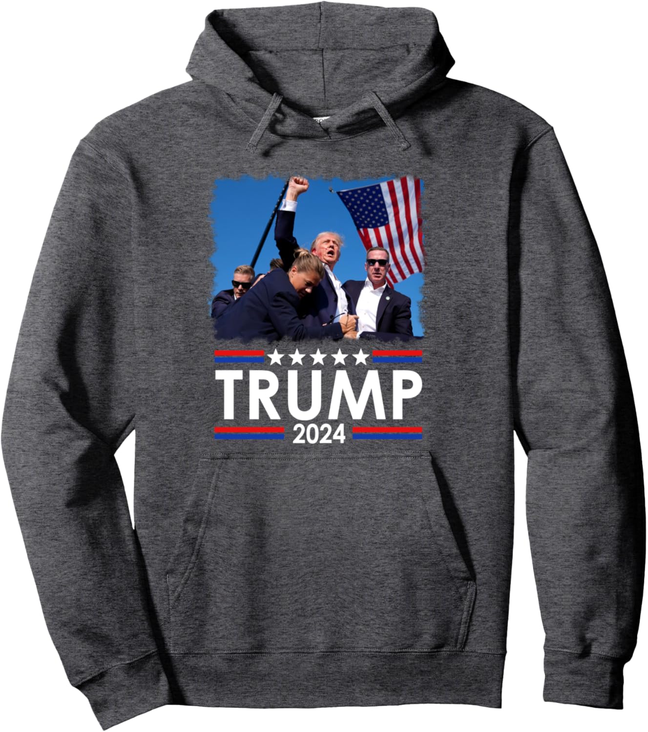 Trump Fist Pump Shot At Trump 2024 Trump Survives Rally Pullover Hoodie