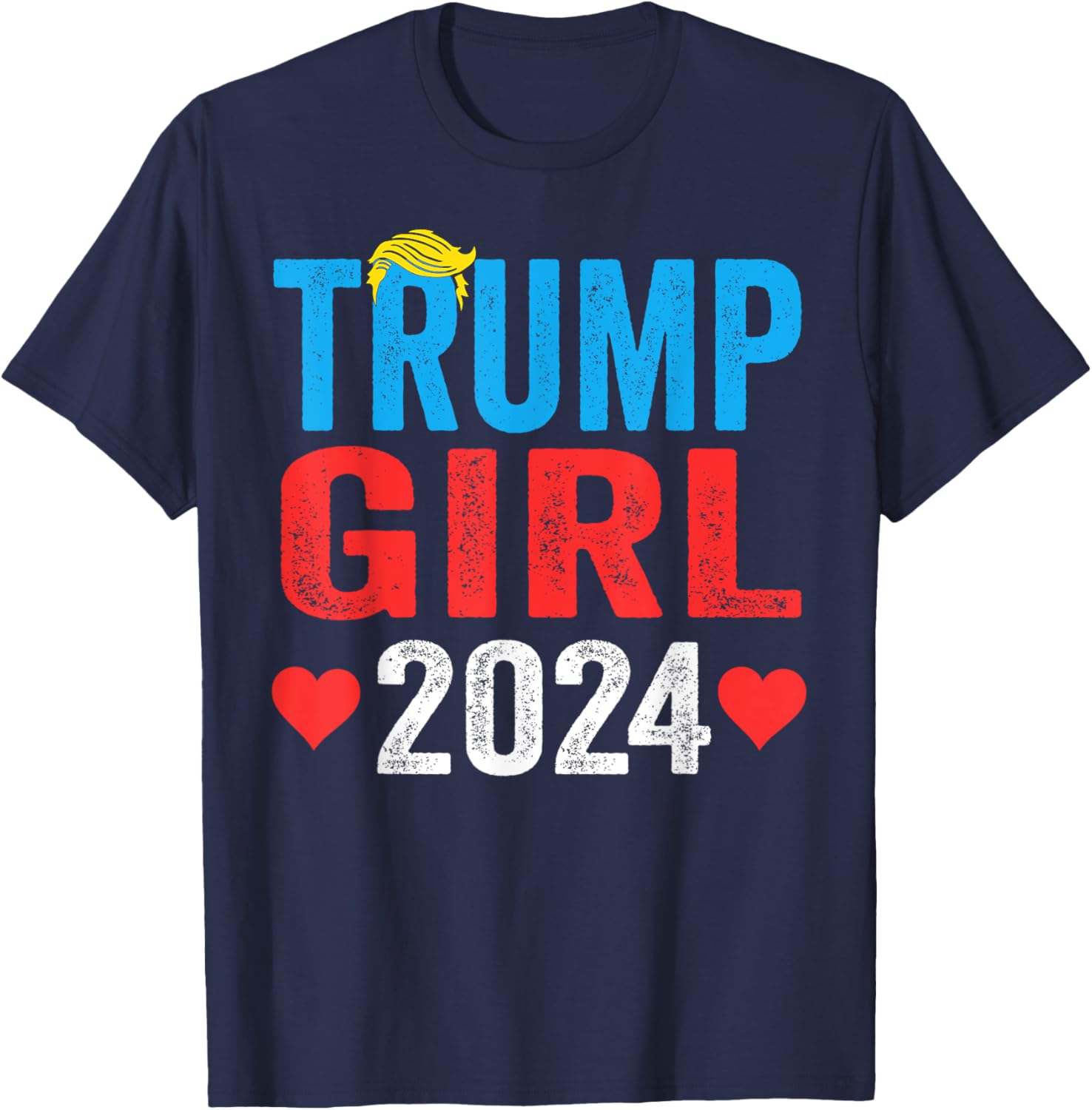 Trump Girl 2024 Cute Trump Flag Women Girls Kids T-Shirt