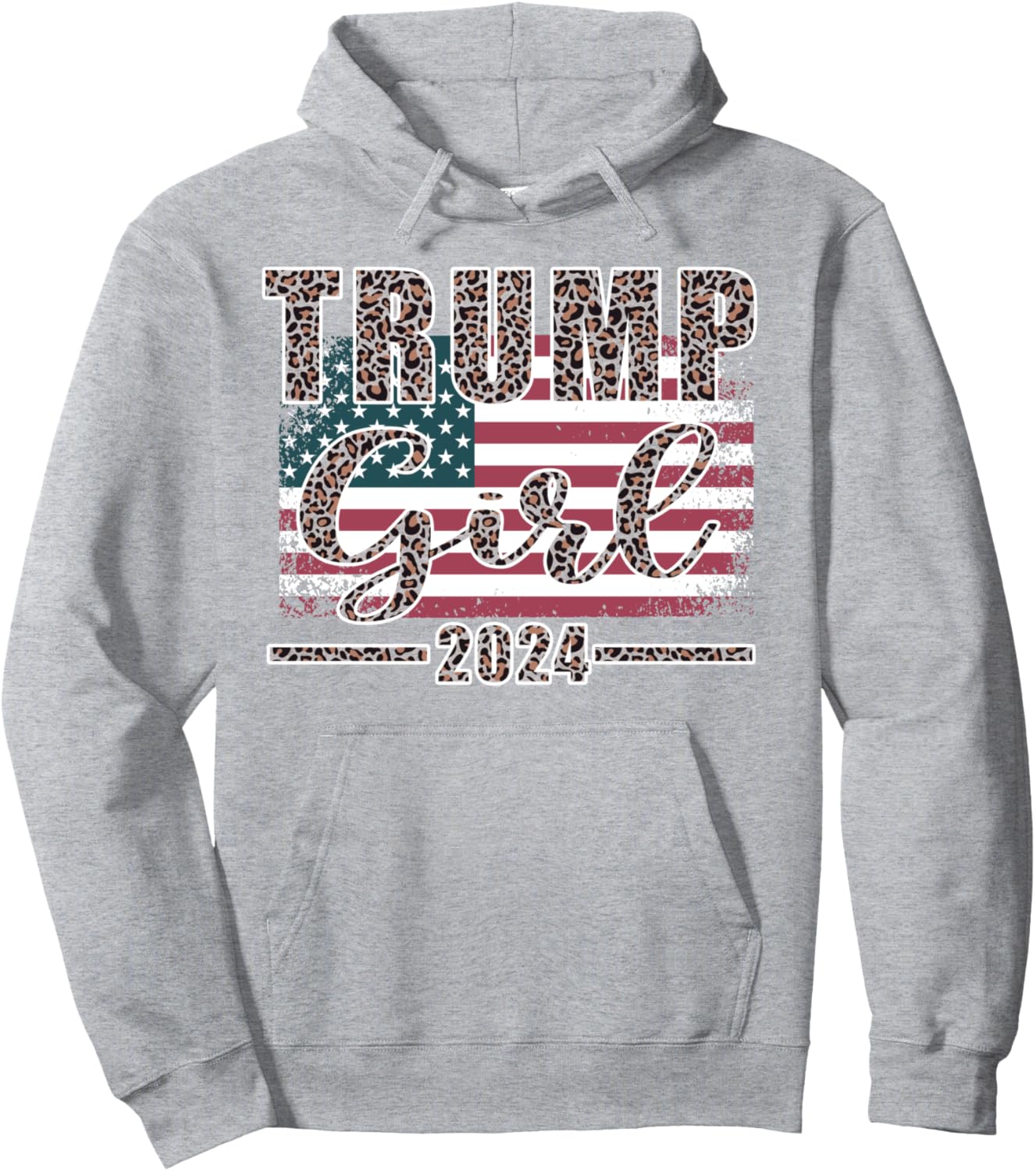 Trump Girl 2024 Pro Trump Supporter for Women Leopard Print Pullover Hoodie