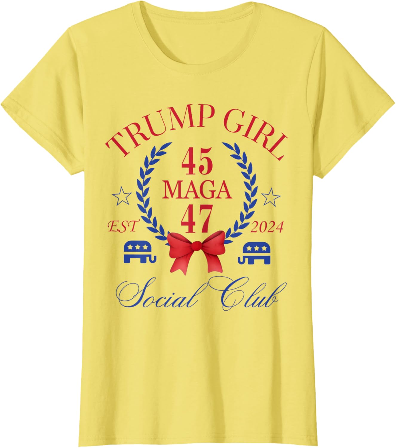 Trump Girl 45 47 MAGA Est 2024 Social Club Happy 4th Of July T-Shirt