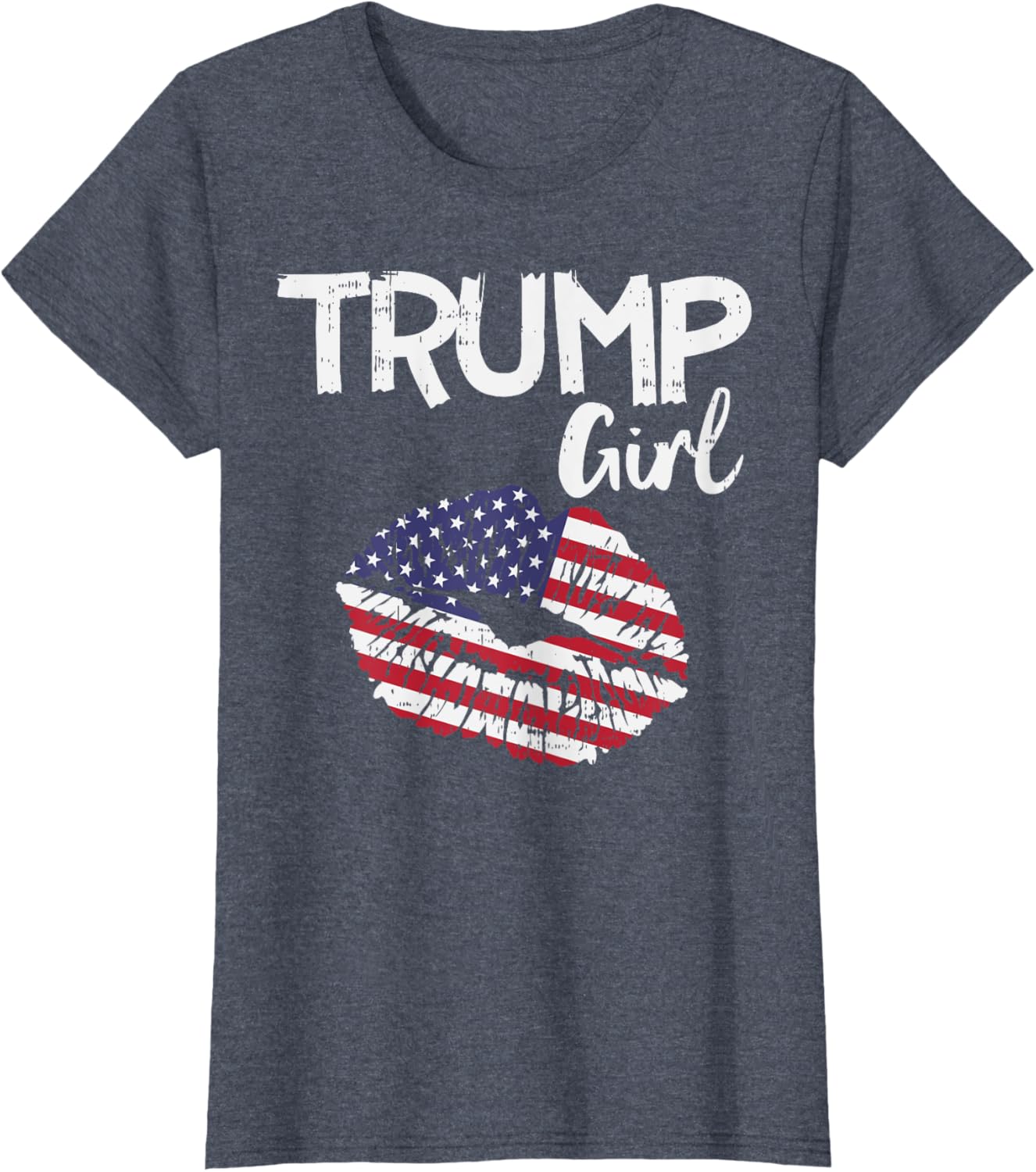 Trump Girl Lips USA Flag Pro Vote For Donald 2020 GOP Gift T-Shirt