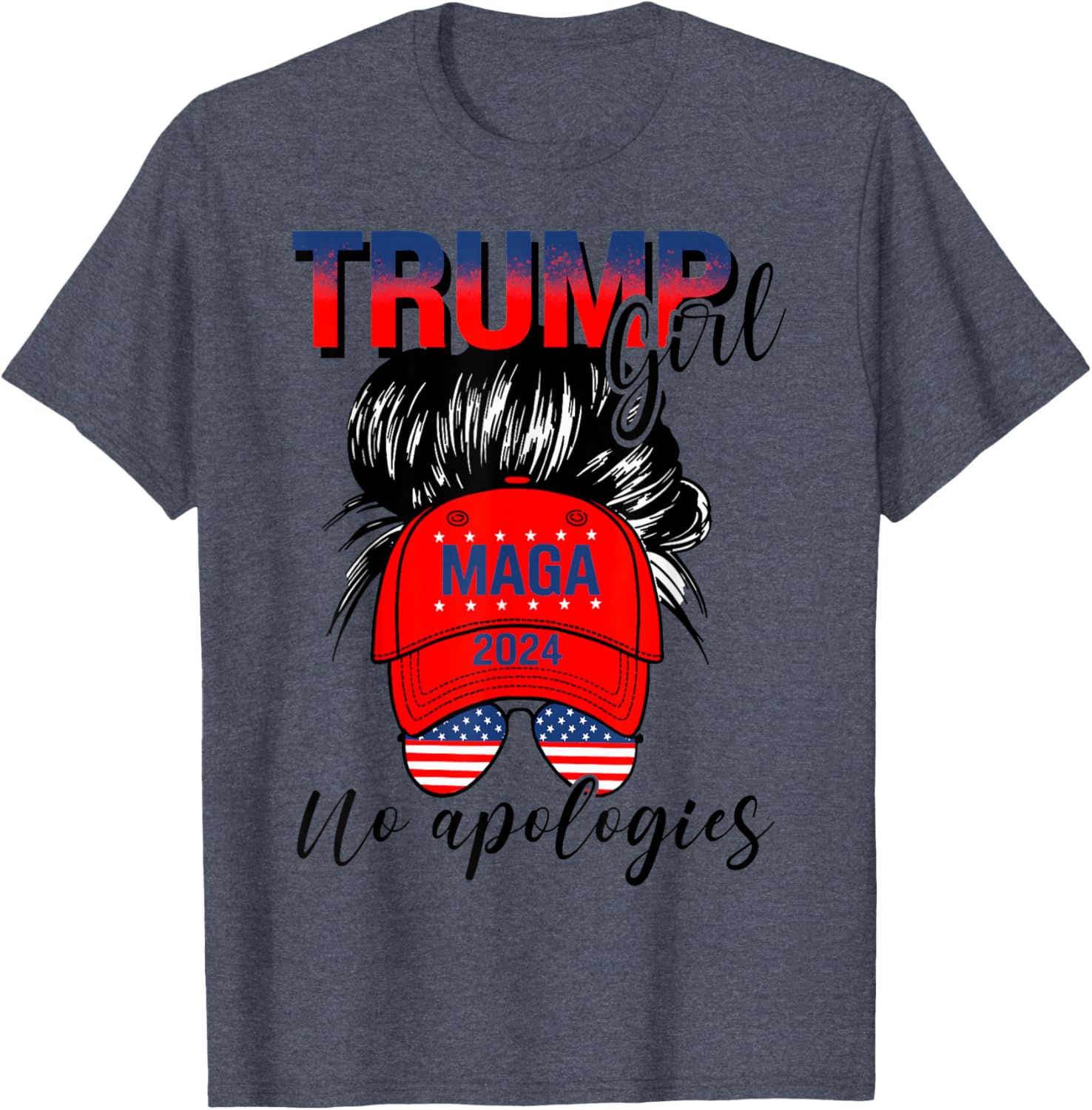 Trump Girl No Apologies Patriotic American T-Shirt