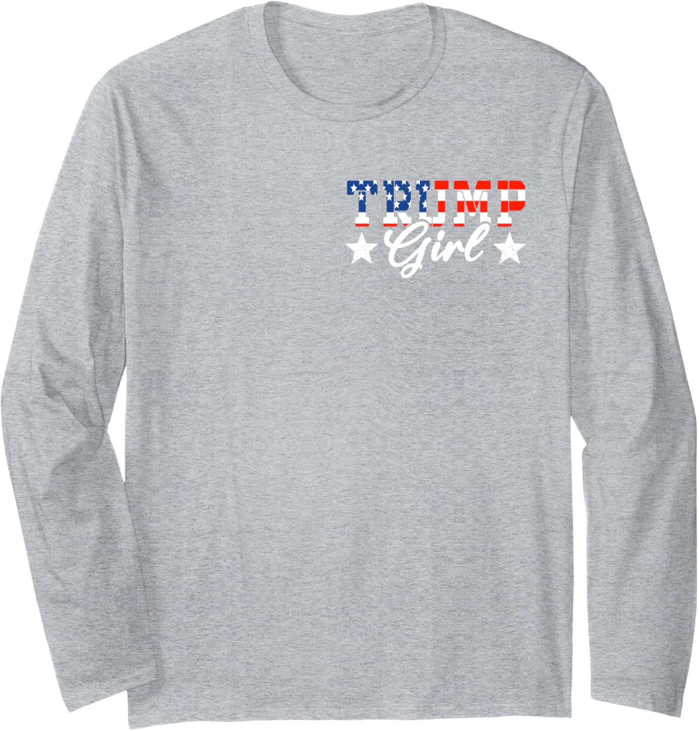 Trump Girl (On Back) Trump Girl No Apologies MAGA Messy Buns Long Sleeve T-Shirt