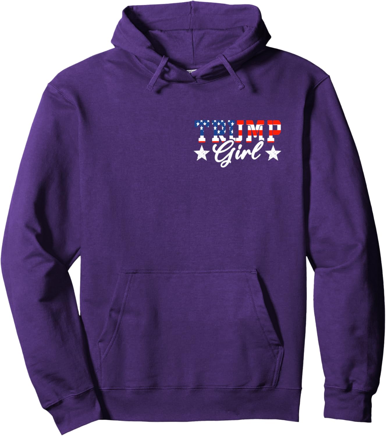 Trump Girl (On Back) Trump Girl No Apologies MAGA Messy Buns Pullover Hoodie