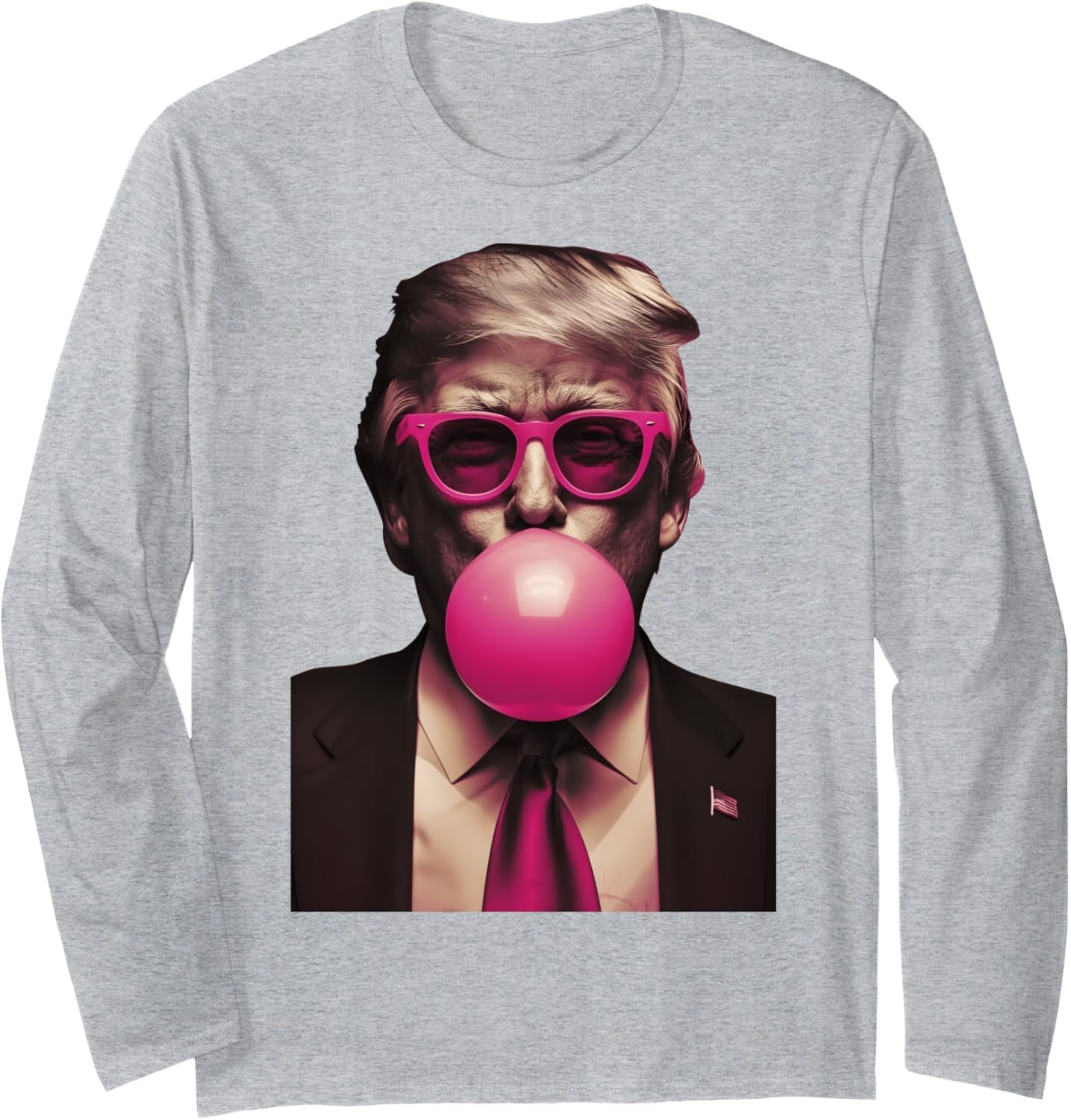 Trump Pink Bubblegum Funny Long Sleeve T-Shirt