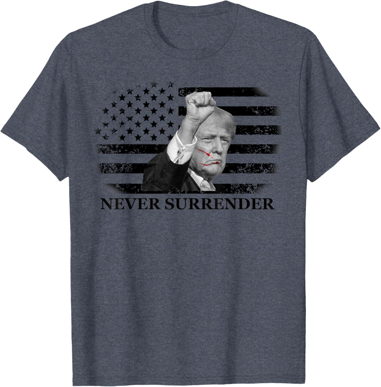 Trump Shooting Assassination Attempt - Never Surrender Fight T-Shirt