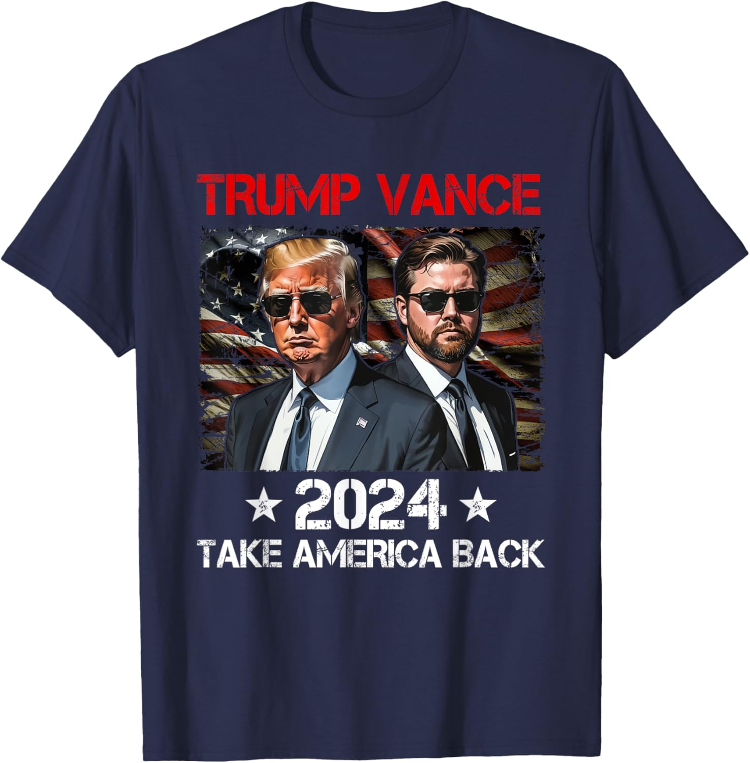 Trump Vance 2024 Donald Trump J.D. Vance Take America Back T-Shirt