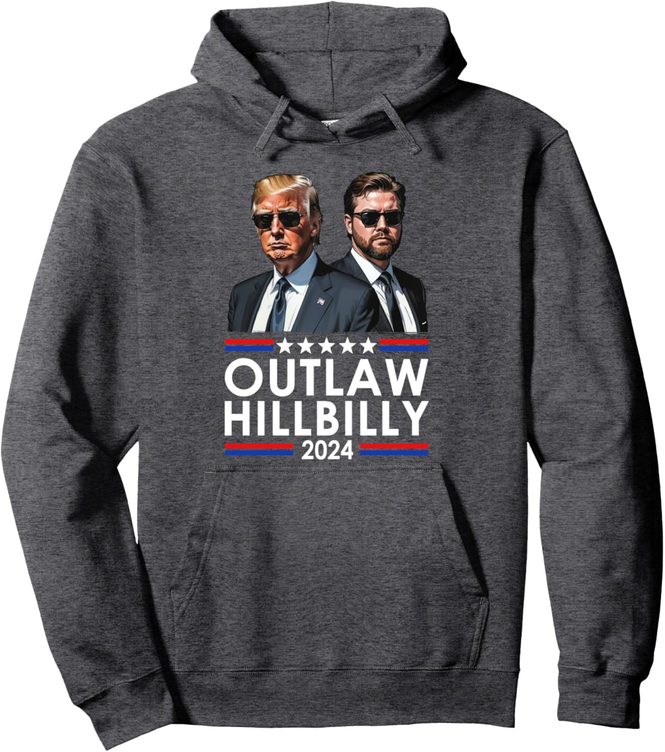 Trump Vance 2024 Outlaw Hillbilly US Flag Vintage Elections Pullover Hoodie