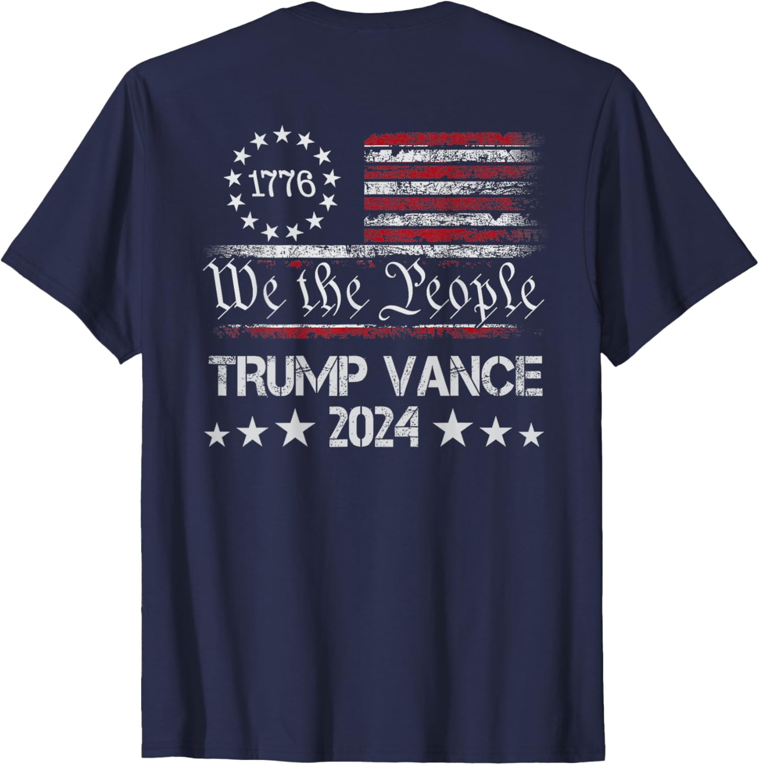 Trump Vance 2024 Retro Stripe Trump JD Vance (On Back) T-Shirt