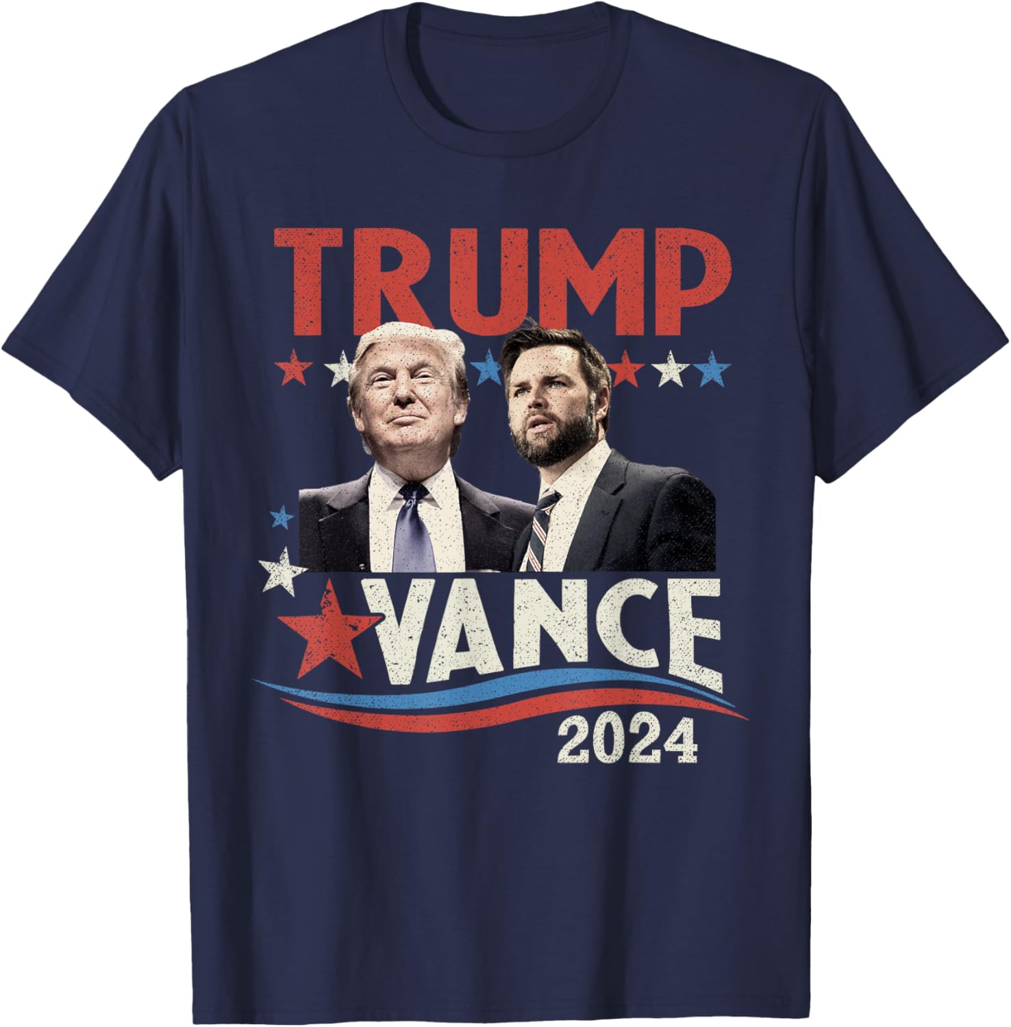 Trump Vance 2024 Retro Stripe Trump JD Vance T-Shirt