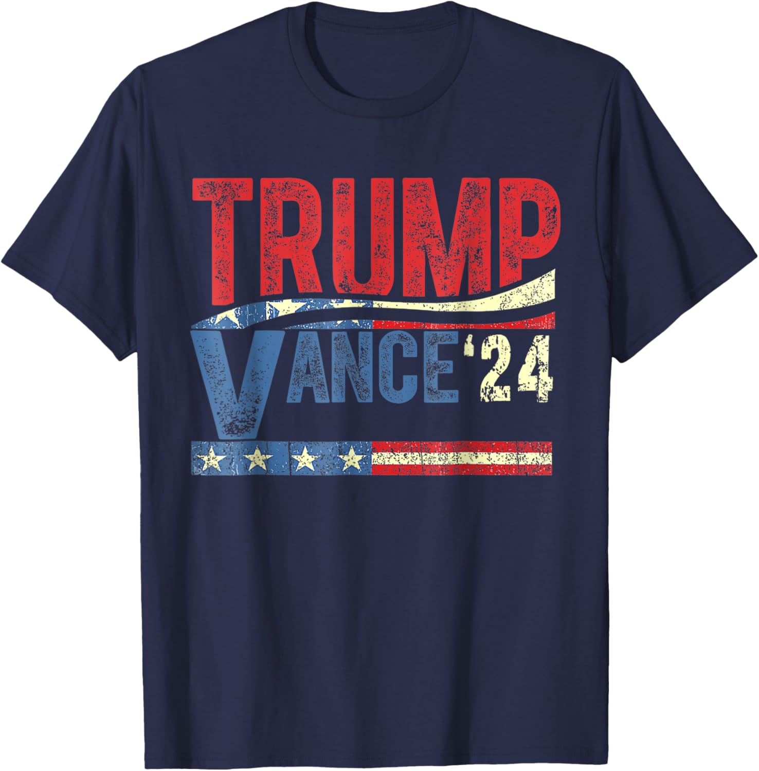 Trump Vance 2024 Retro Stripe Trump JD Vance T-Shirt