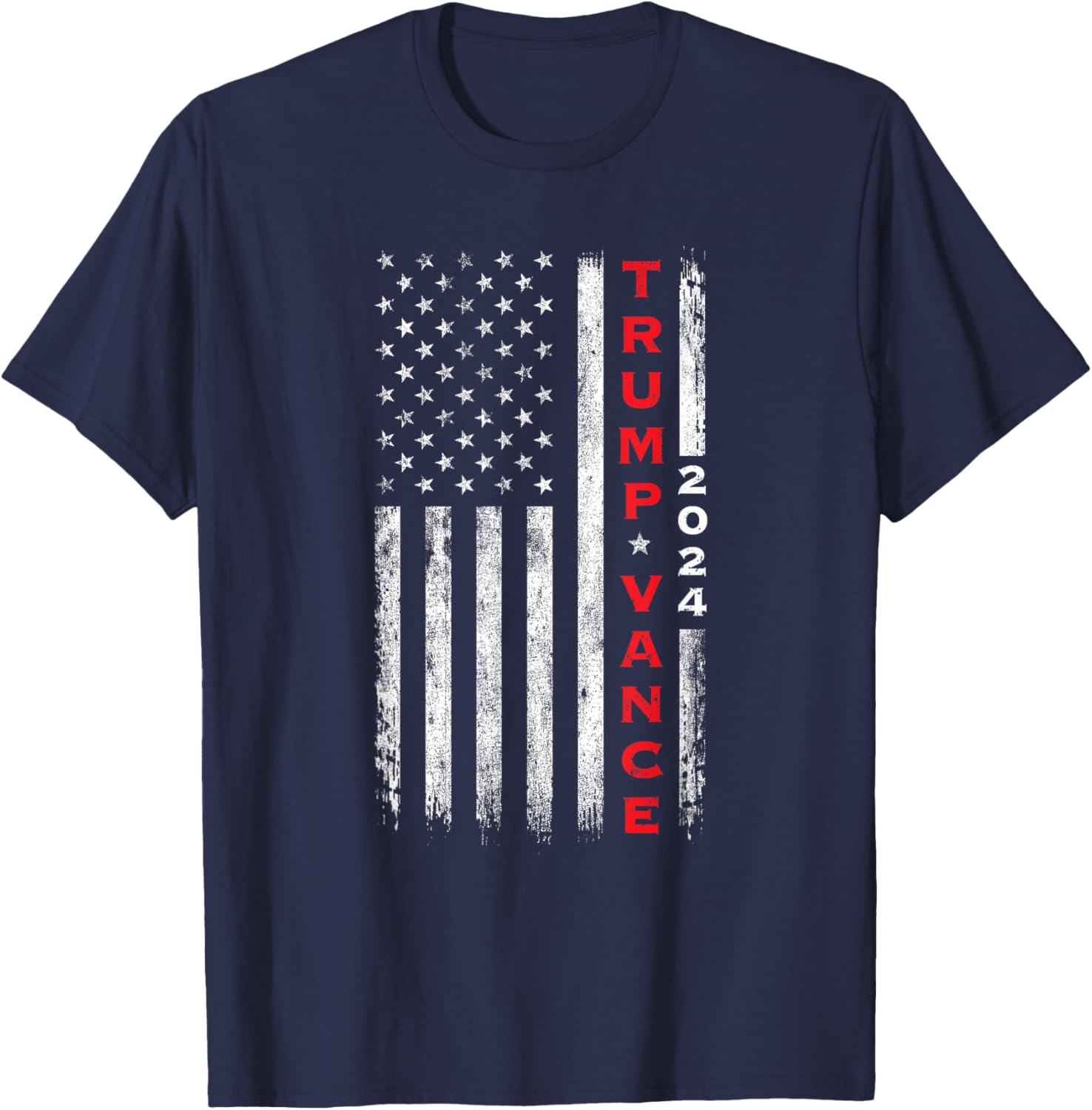 Trump Vance 2024 Vintage Subdued Vertical Flag T-Shirt