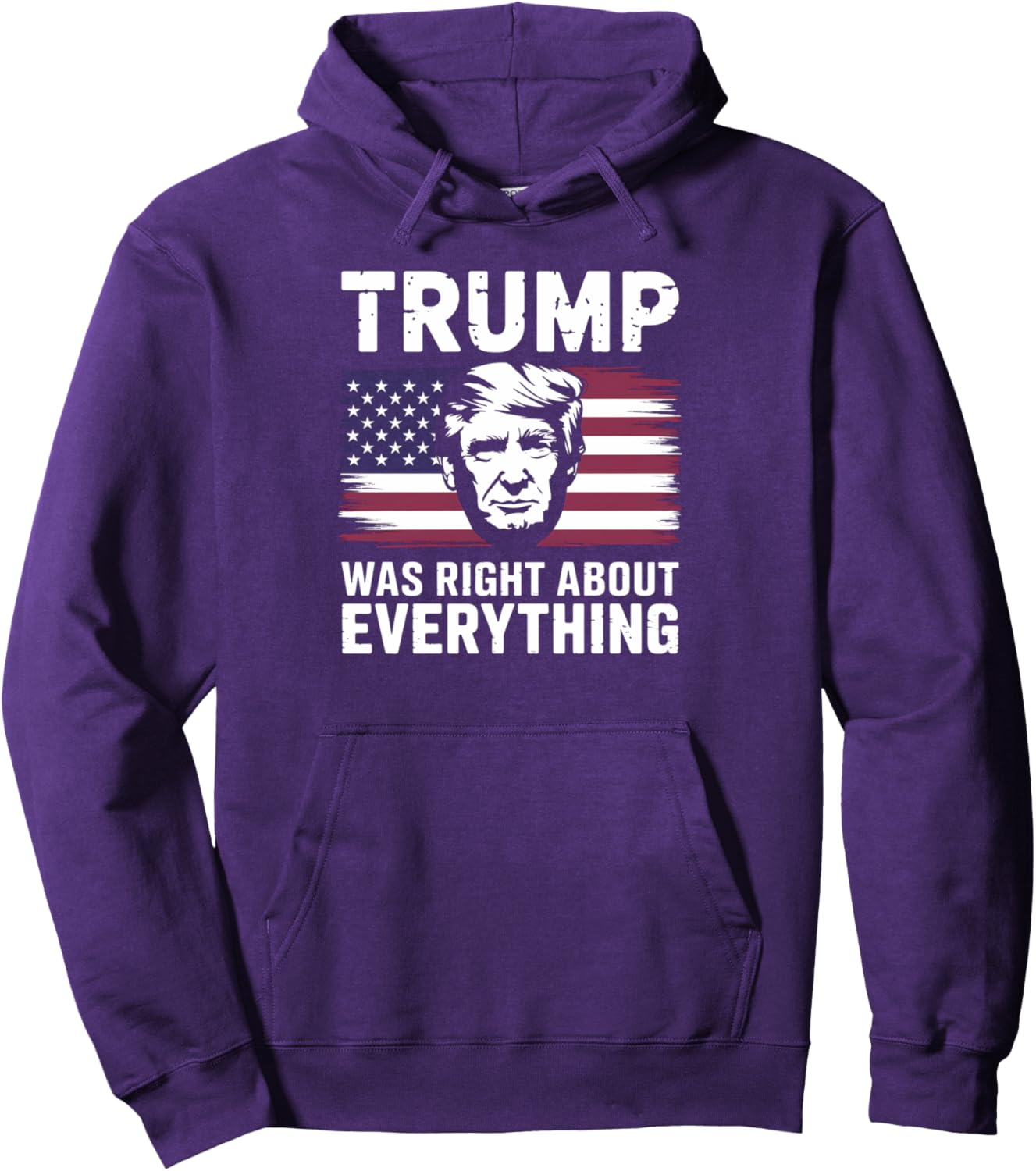 Trump Was Right About Everything USA Flag Design Pullover Hoodie