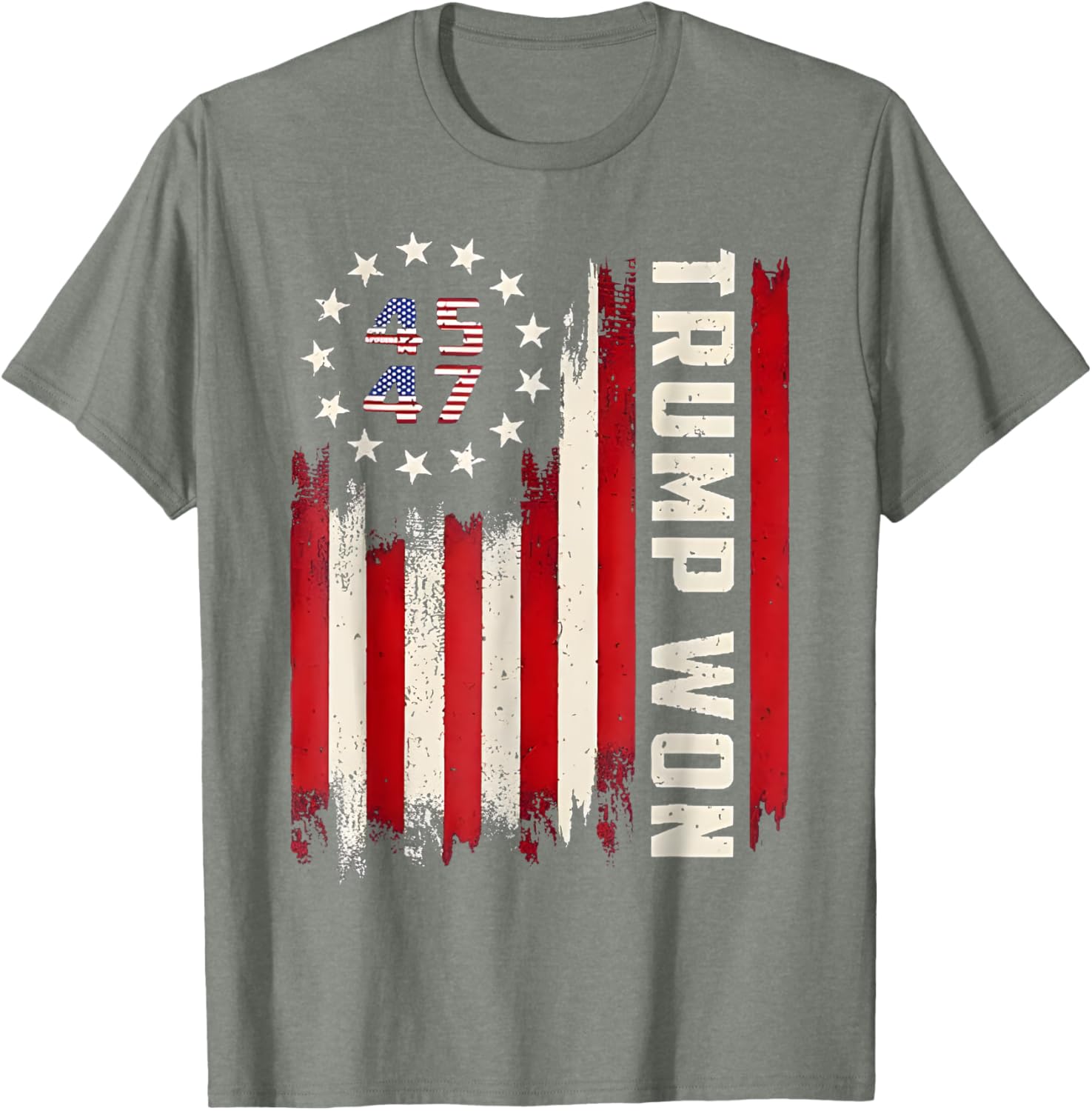 Trump Won 2024 Election President 47 th American Flag T-Shirt