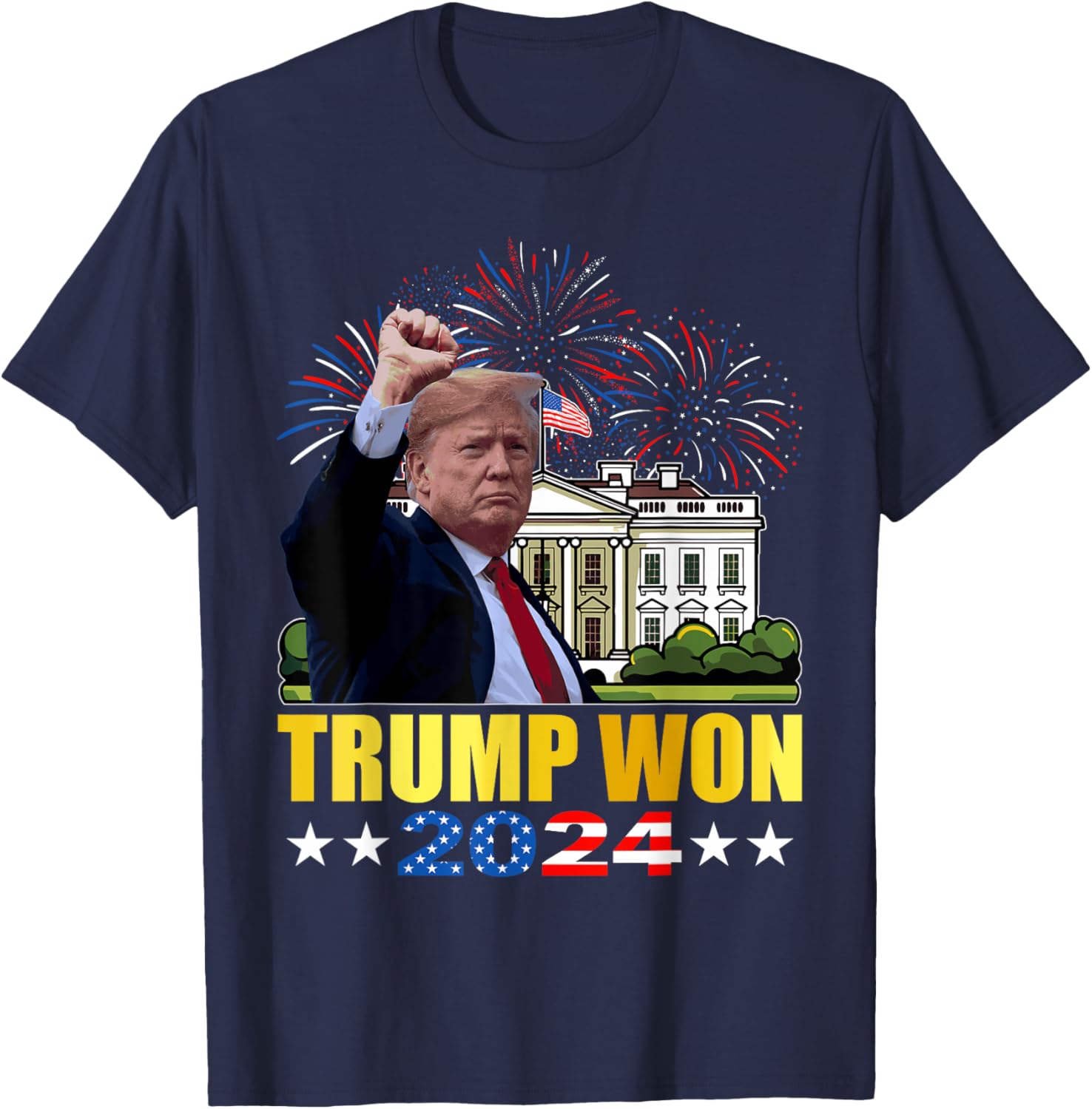 Trump Won 2024 White House US Vote 47th President Election T-Shirt