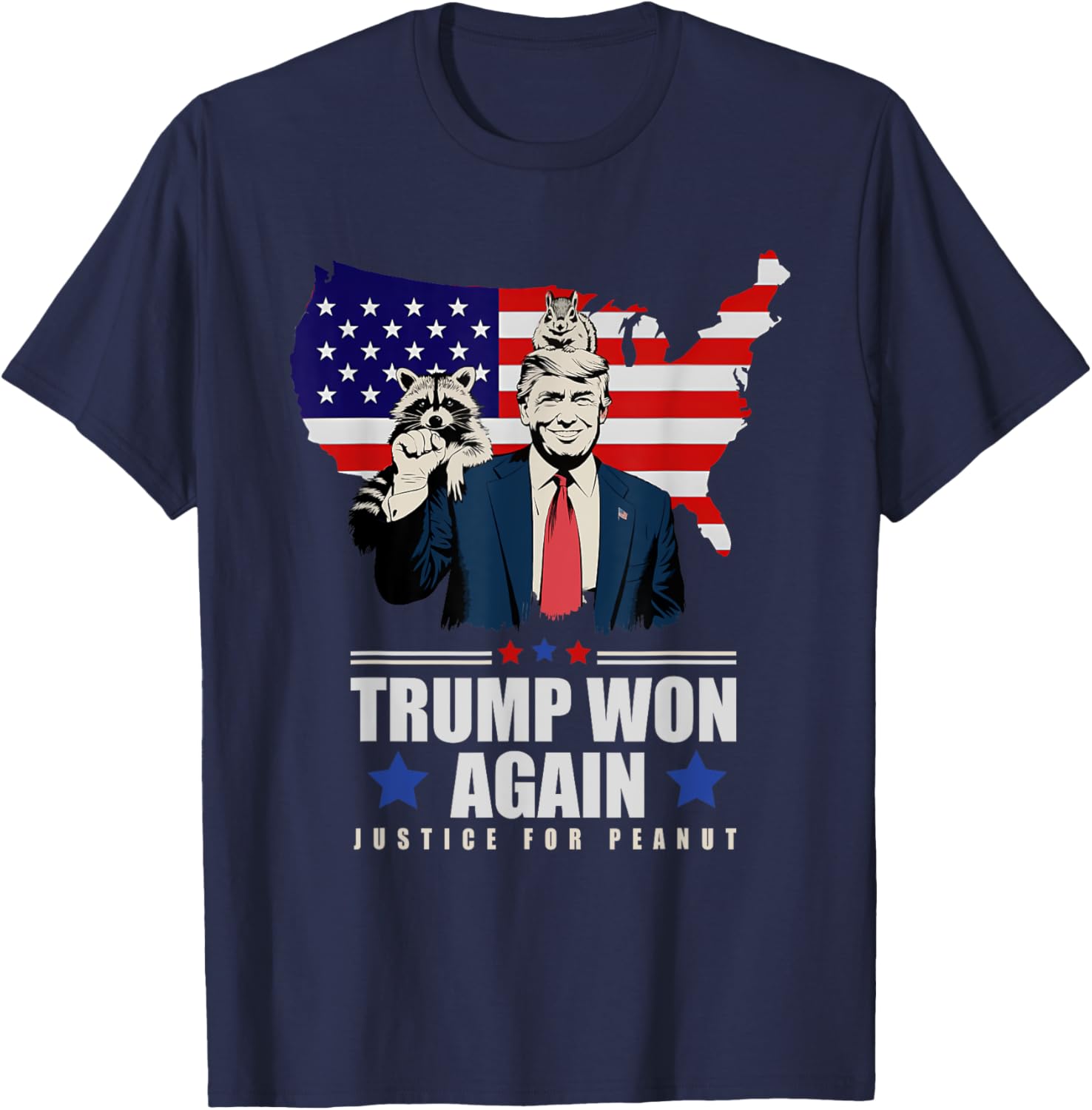 Trump Won Again 2024 Election American Flag men women T-Shirt