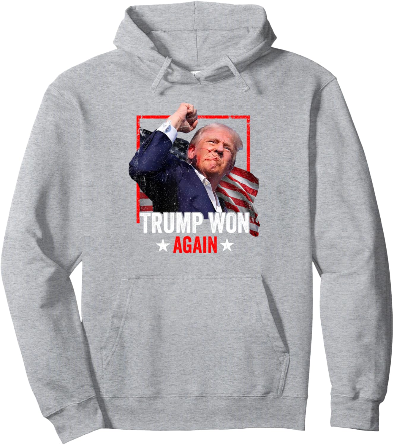 Trump Won Again 2024 Election President 47 th American Flag Pullover Hoodie