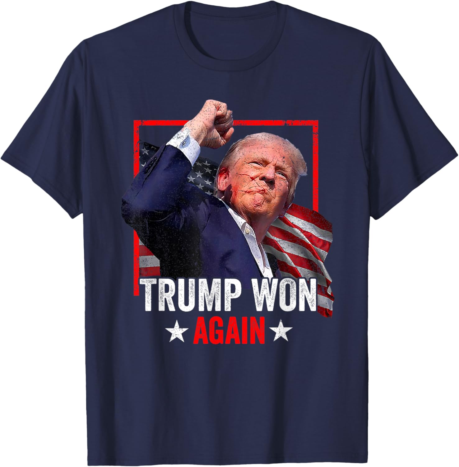 Trump Won Again 2024 Election President 47 th American Flag T-Shirt