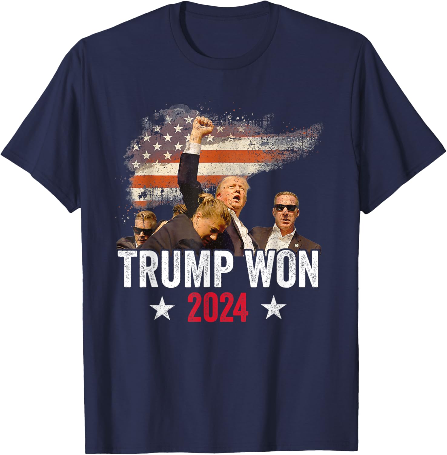 Trump Won Again 2024 Election President 47 th American Flag T-Shirt