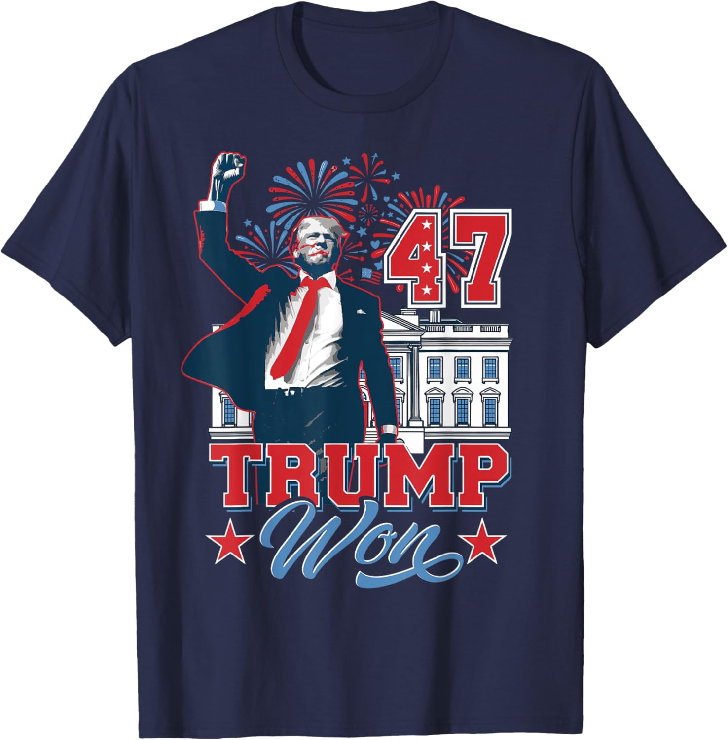 Trump Won Again 2024 Election President 47 th American Flag T-Shirt