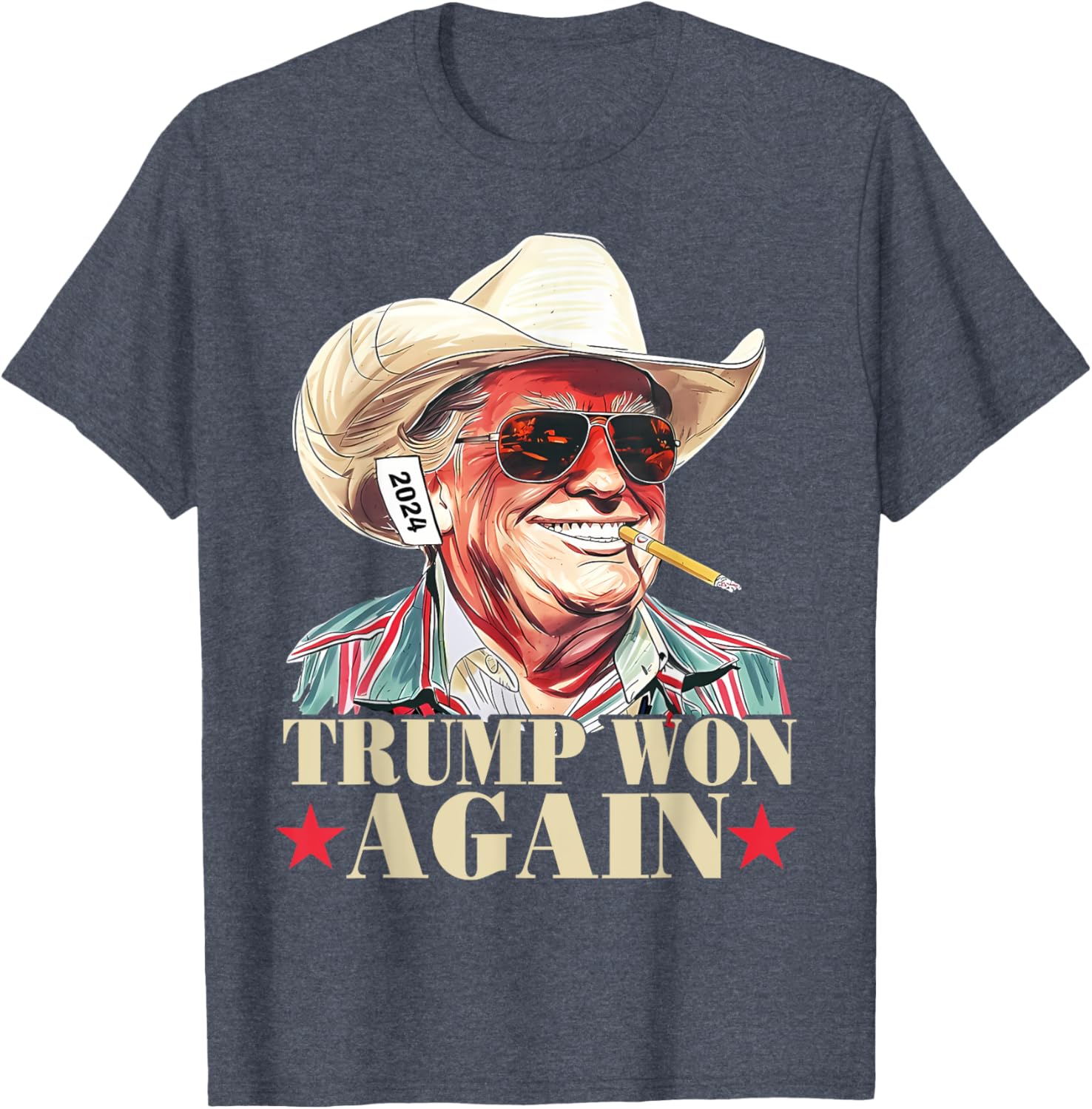 Trump Won Again 2024 Election President 47th American Flag T-Shirt