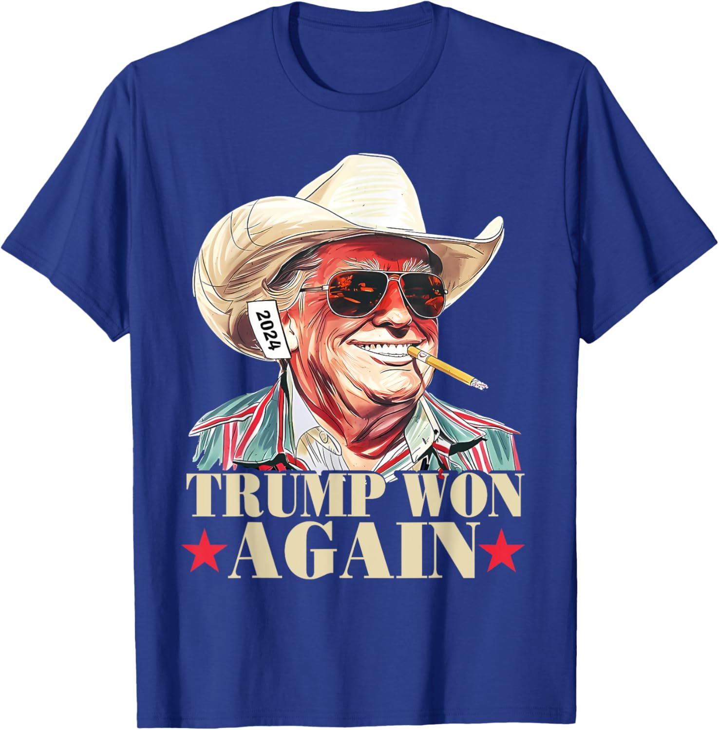 Trump Won Again 2024 Election President 47th American Flag T-Shirt