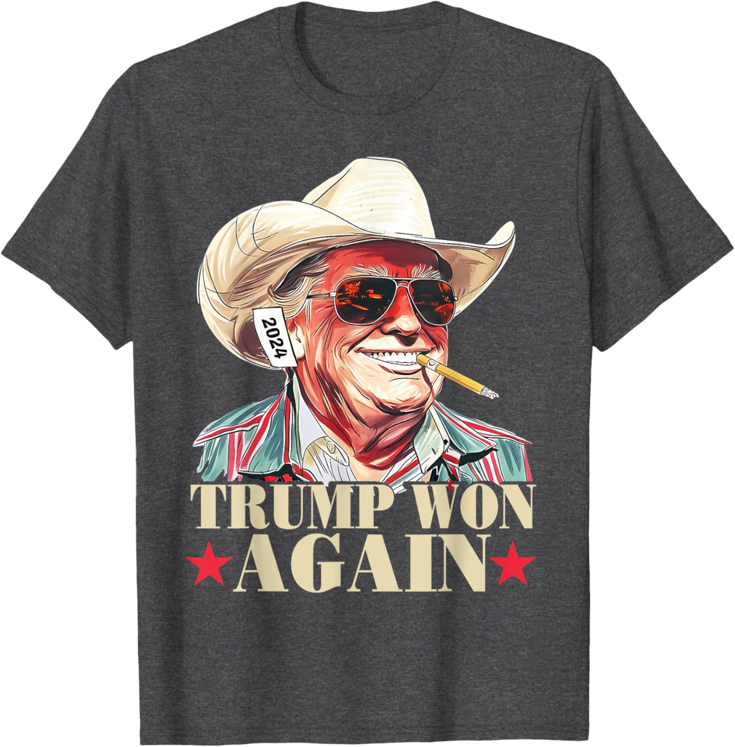 Trump Won Again 2024 Election President 47th American Flag T-Shirt