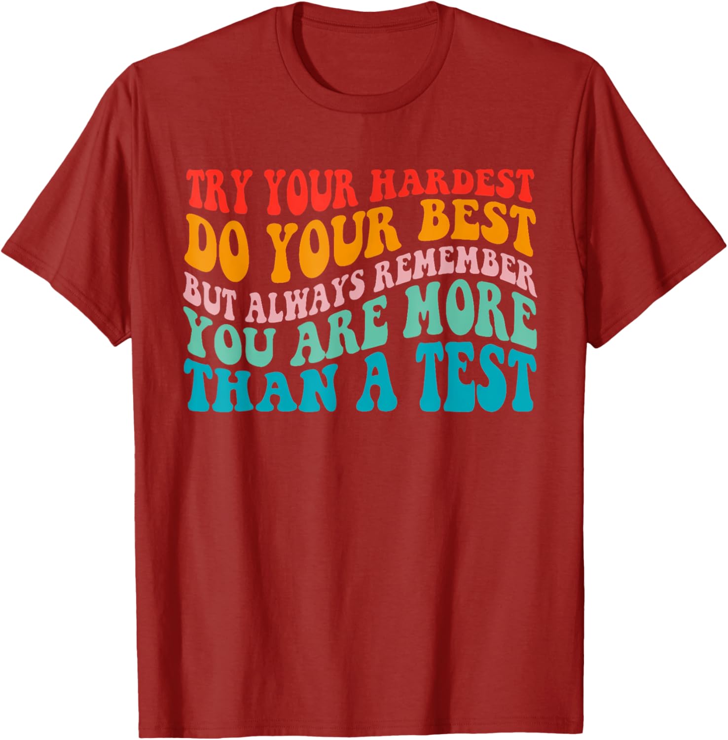 Try Your Hardest Do Your Best Teacher Test Day T-Shirt