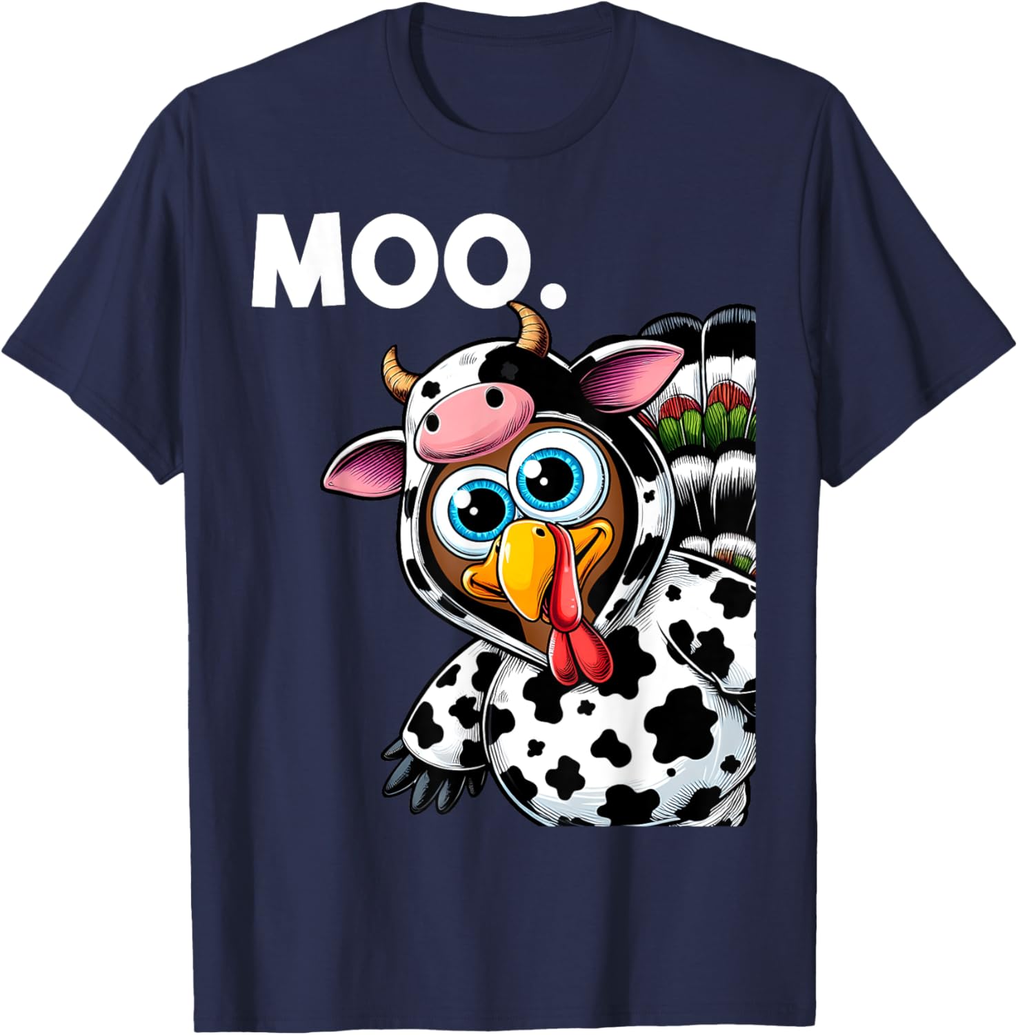 Turkey Moo Cow Costume Funny Thanksgiving Halloween T-Shirt