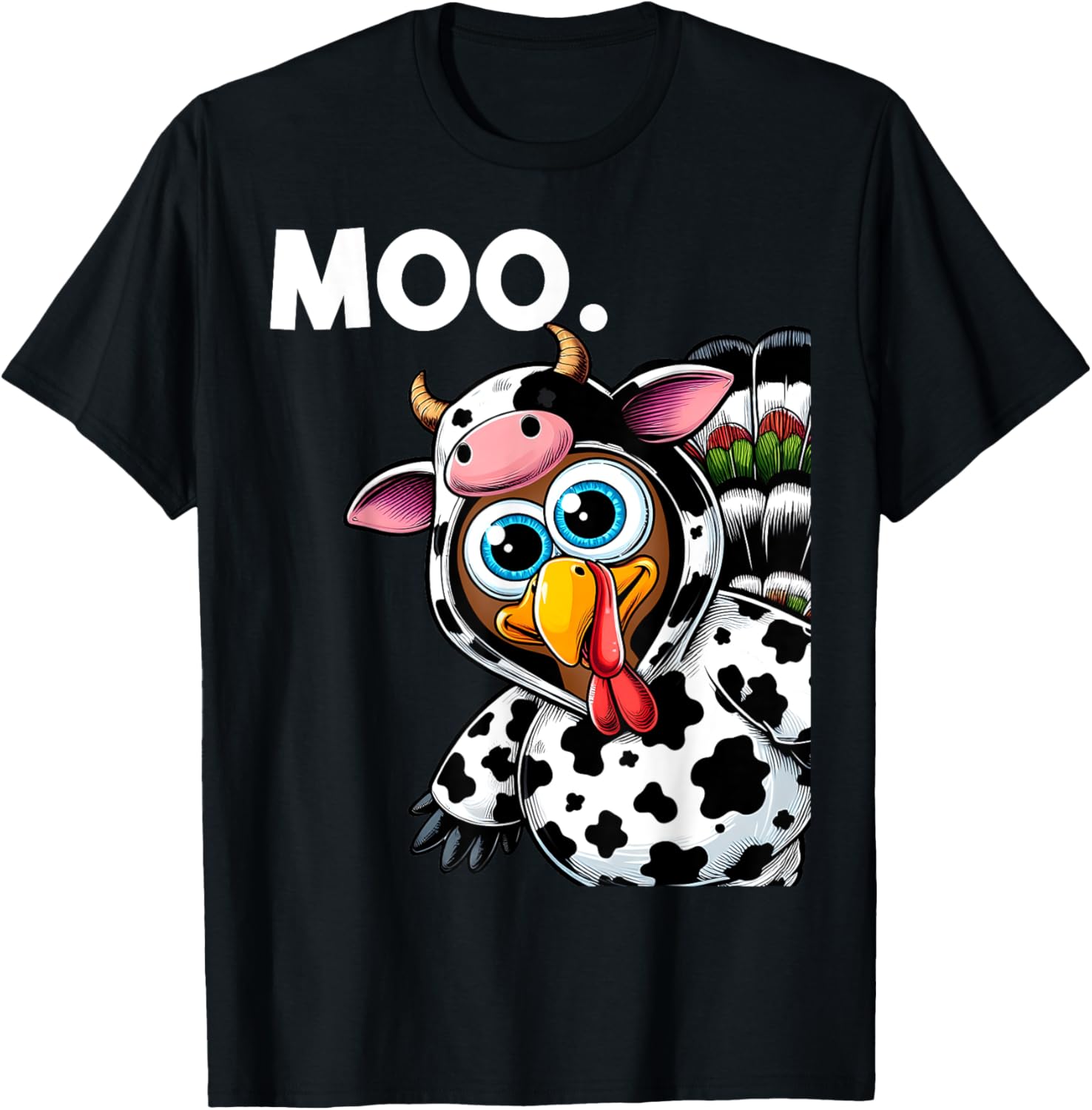 Turkey Moo Cow Costume Funny Thanksgiving Halloween T-Shirt