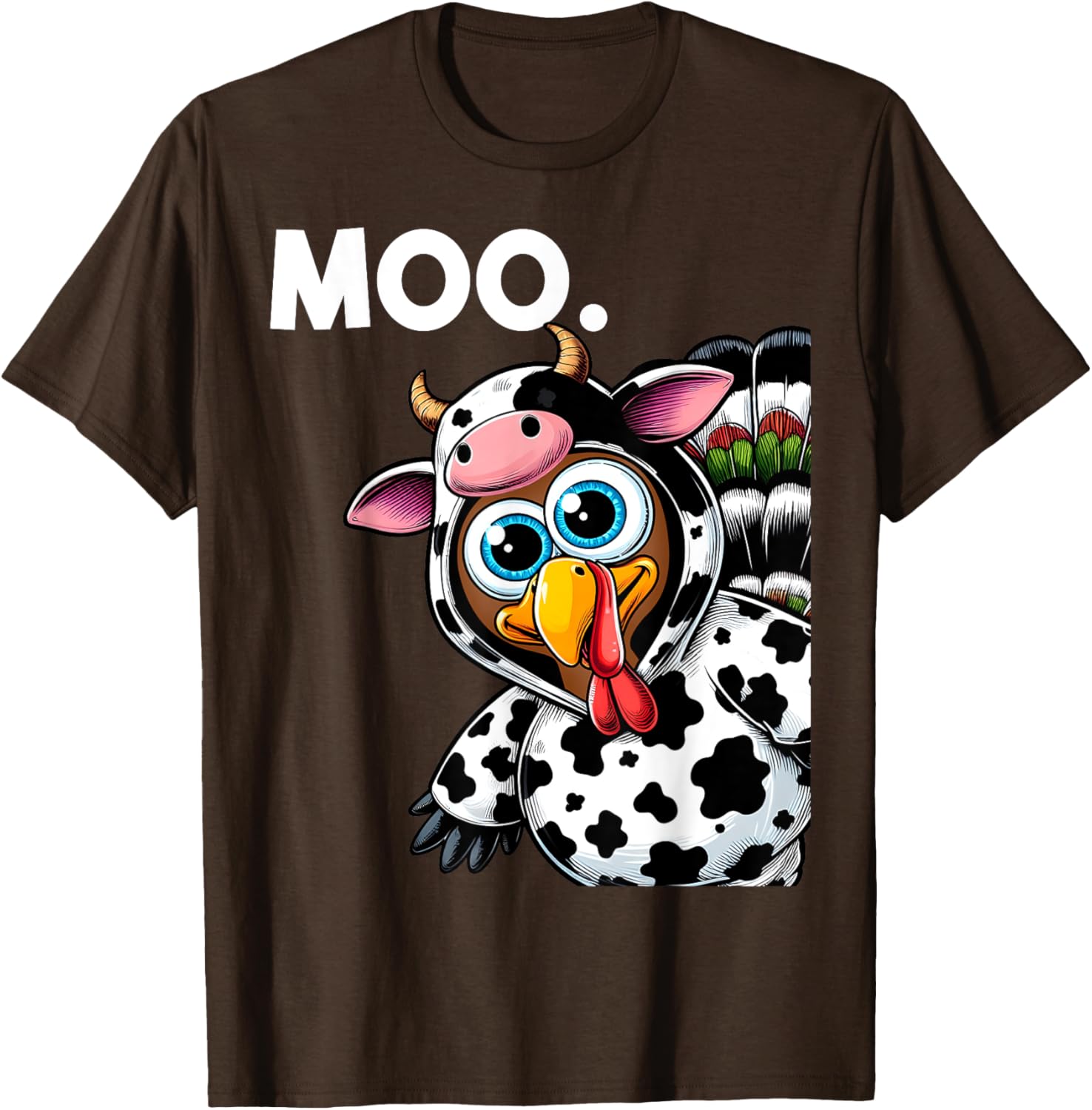 Turkey Moo Cow Costume Funny Thanksgiving Halloween T-Shirt