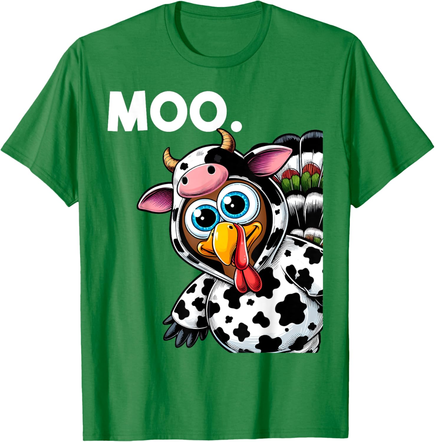 Turkey Moo Cow Costume Funny Thanksgiving Halloween T-Shirt