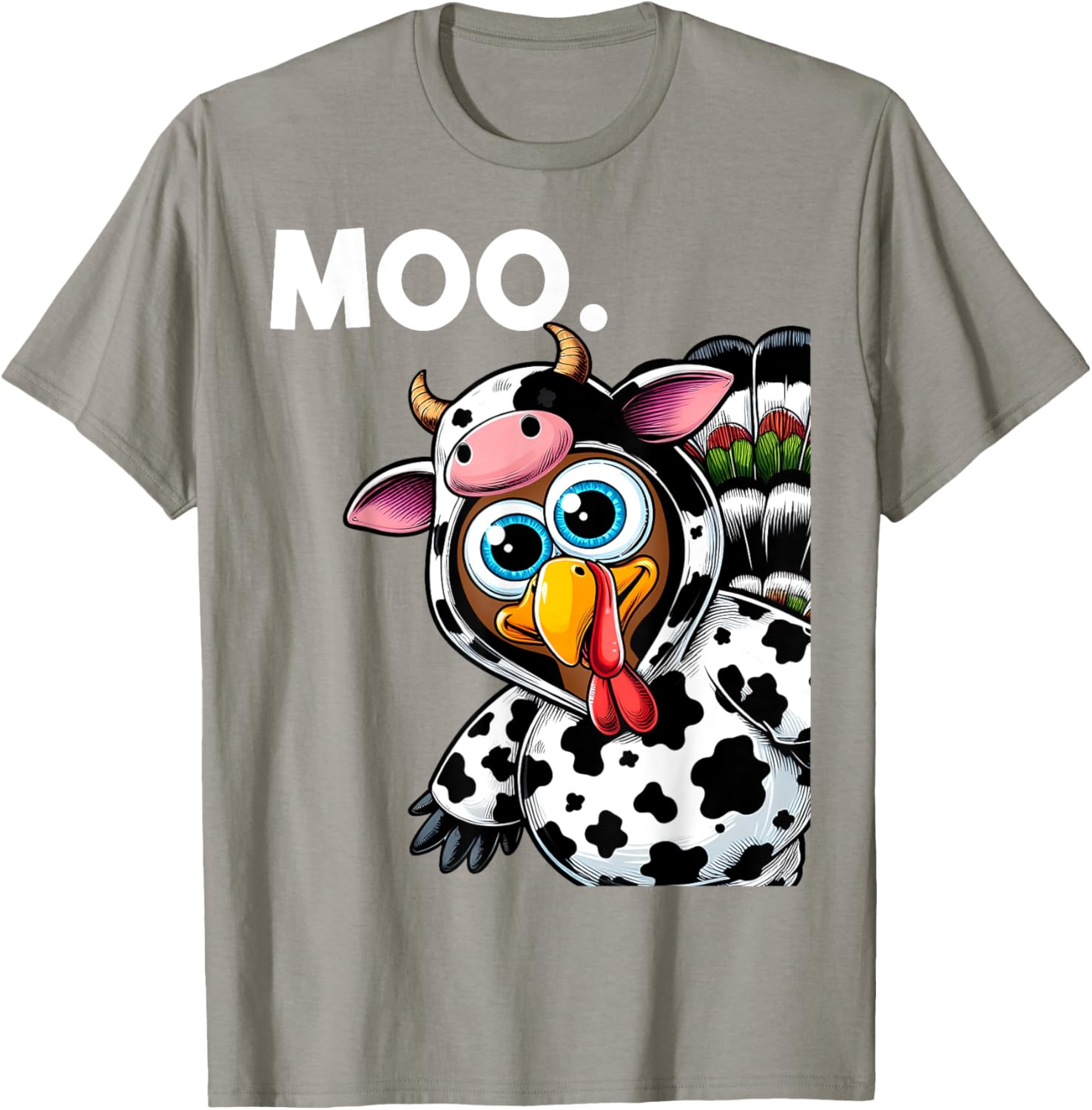 Turkey Moo Cow Costume Funny Thanksgiving Halloween T-Shirt