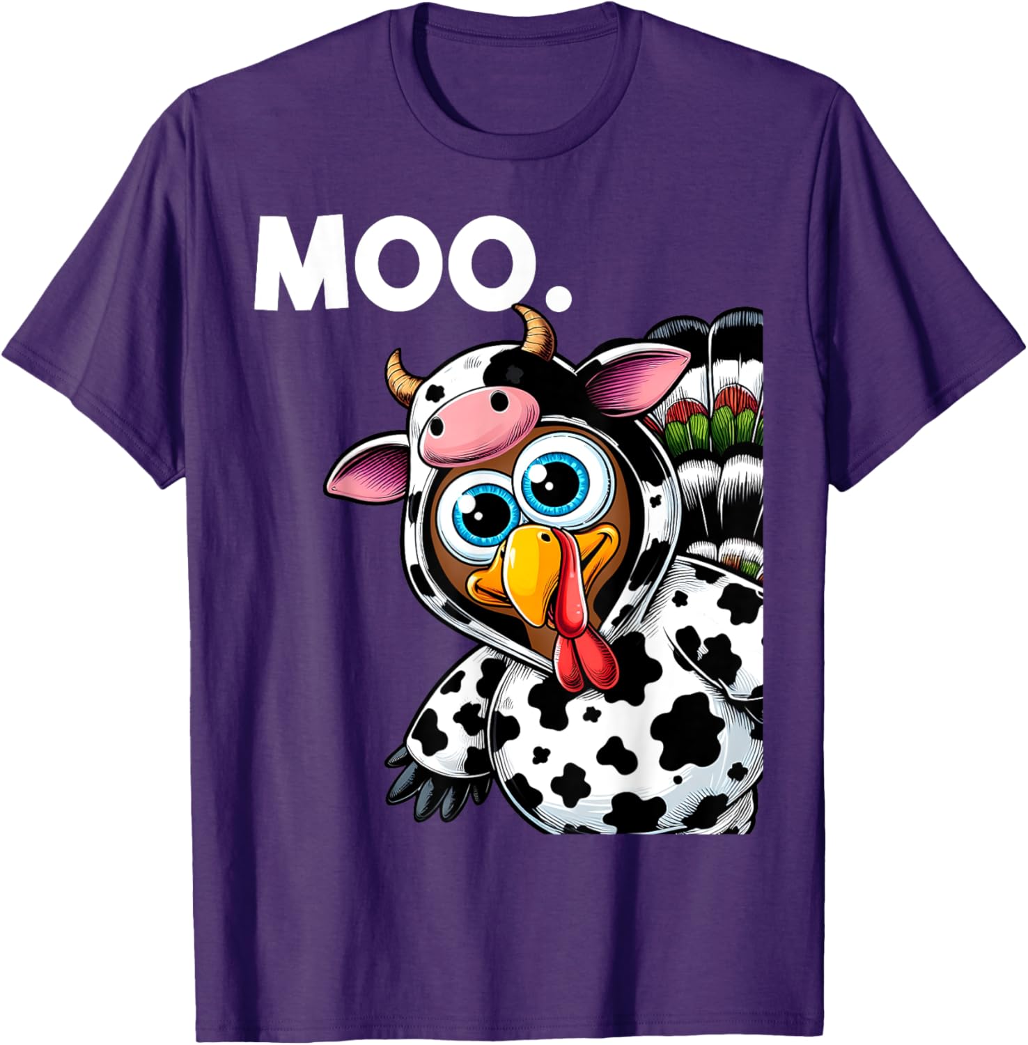 Turkey Moo Cow Costume Funny Thanksgiving Halloween T-Shirt