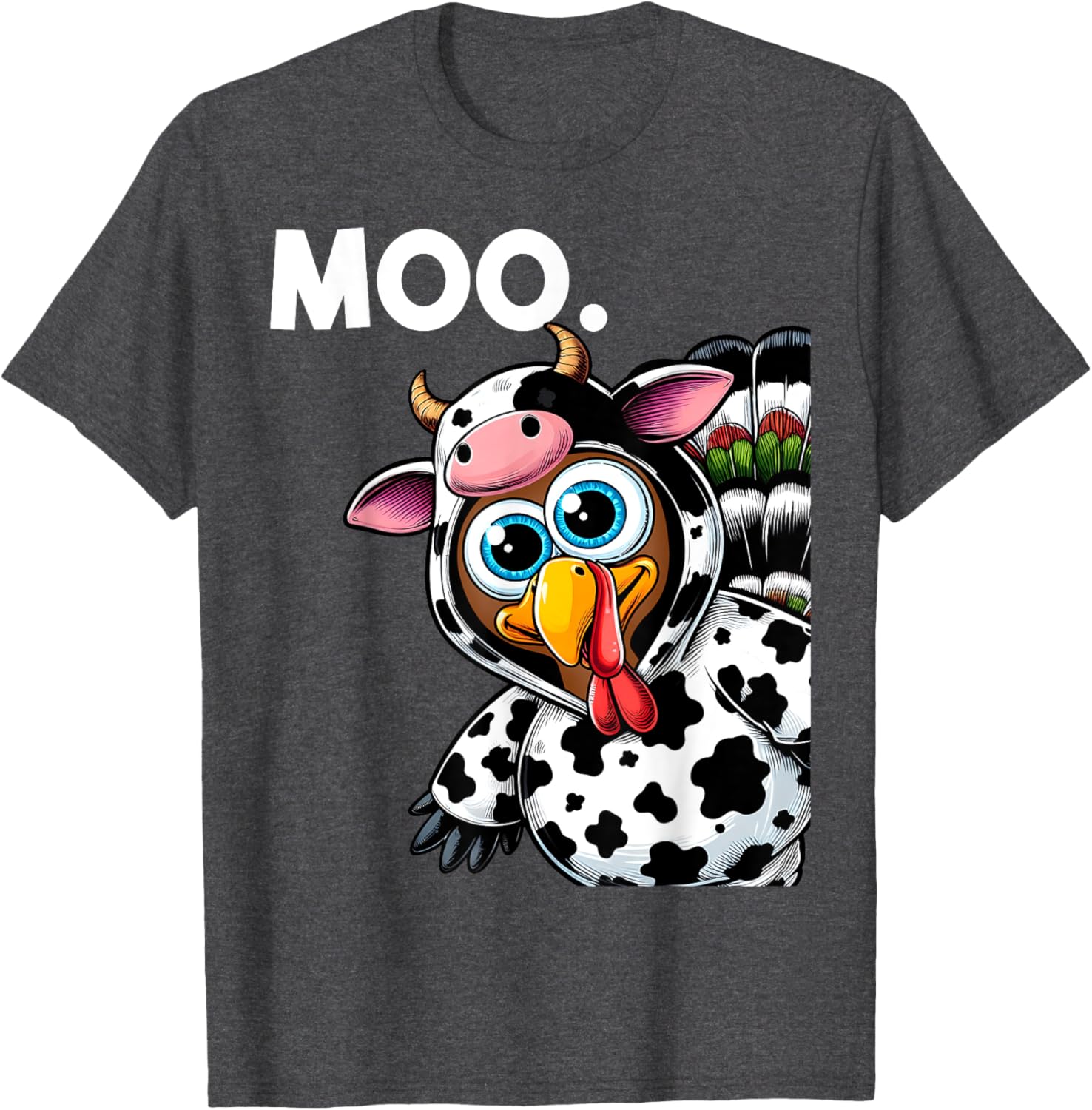 Turkey Moo Cow Costume Funny Thanksgiving Halloween T-Shirt