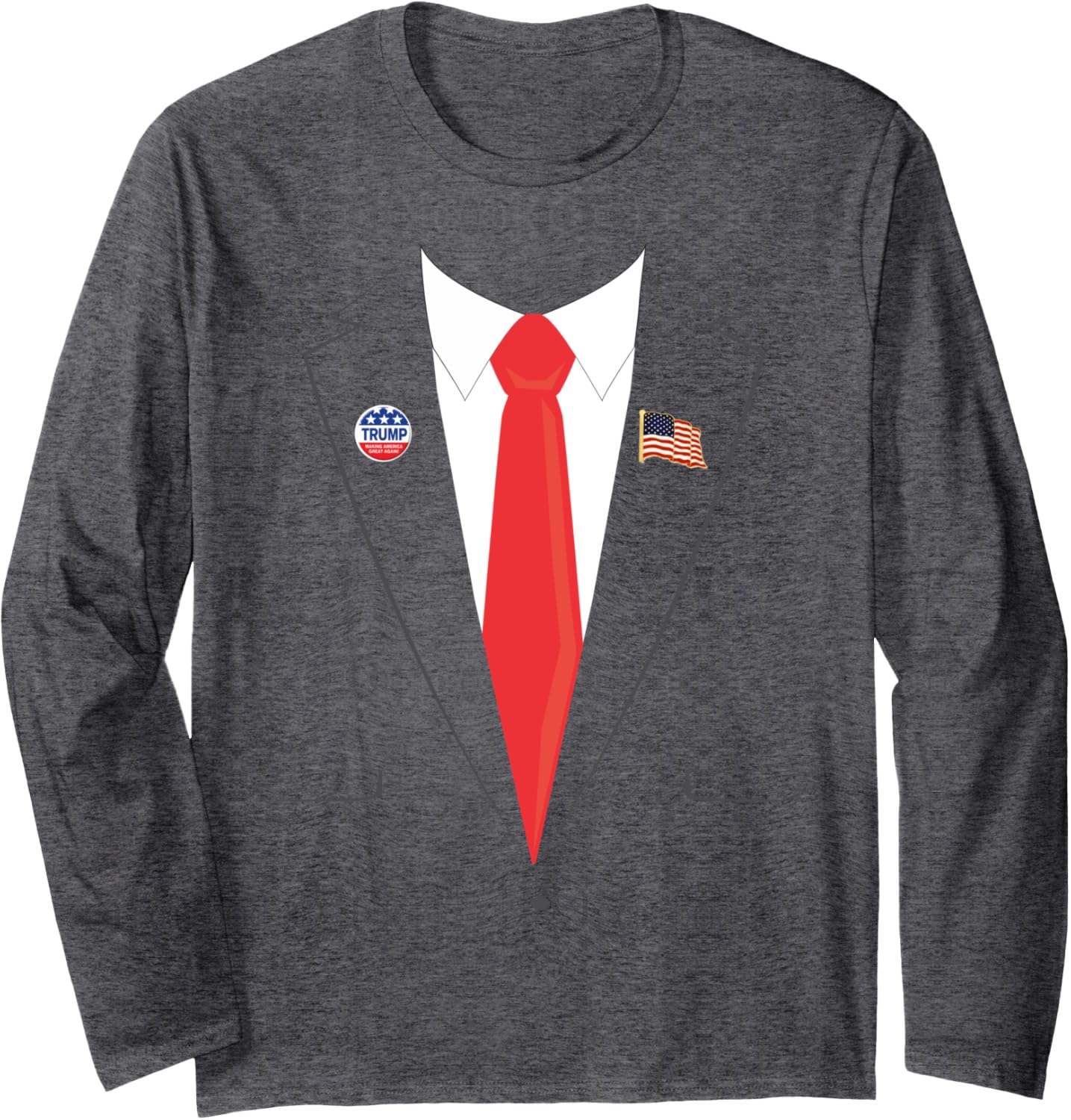 Tuxedo Suit Presidents day Tee Trump Pin Costume 2024 Long Sleeve T-Shirt