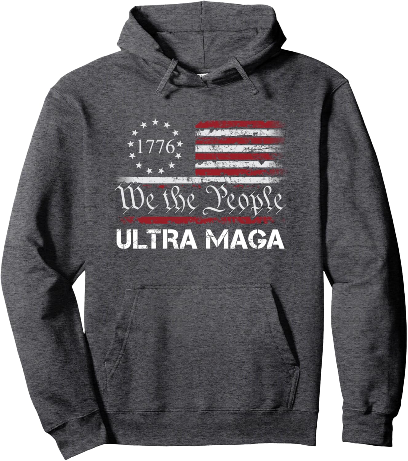 Ultra MAGA - We The People Proud Republican USA Flag Pullover Hoodie