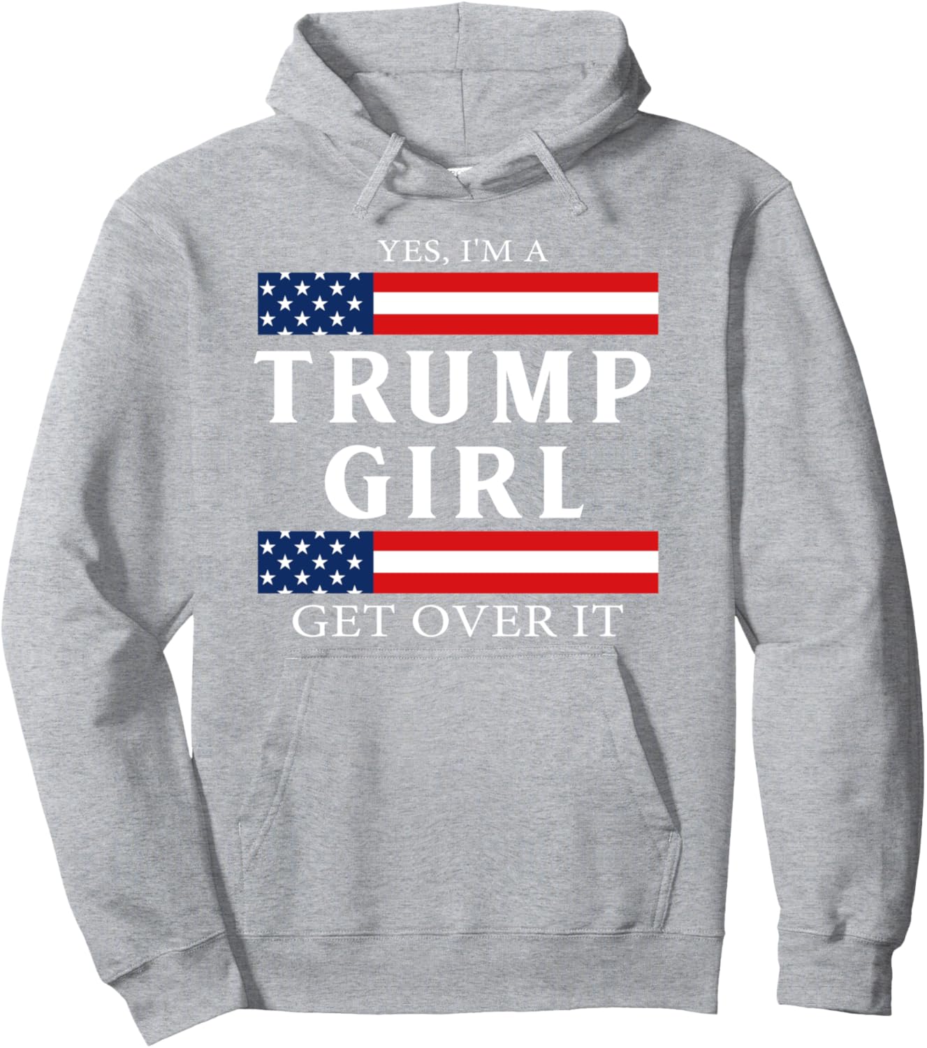 USA Patriotic Proud Trump Girl Vote America Flag Design Pullover Hoodie