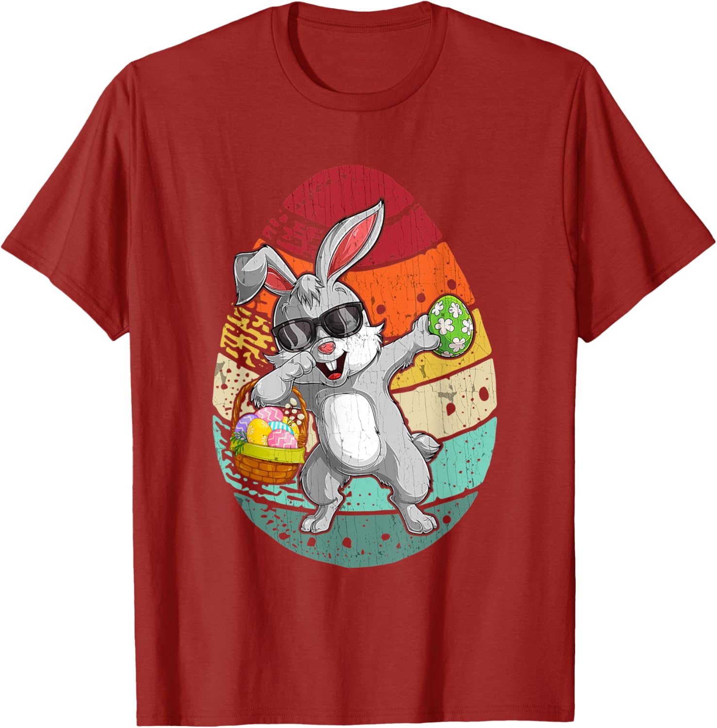 Vintage Dabbing Bunny Happy Easter Day T-Shirt