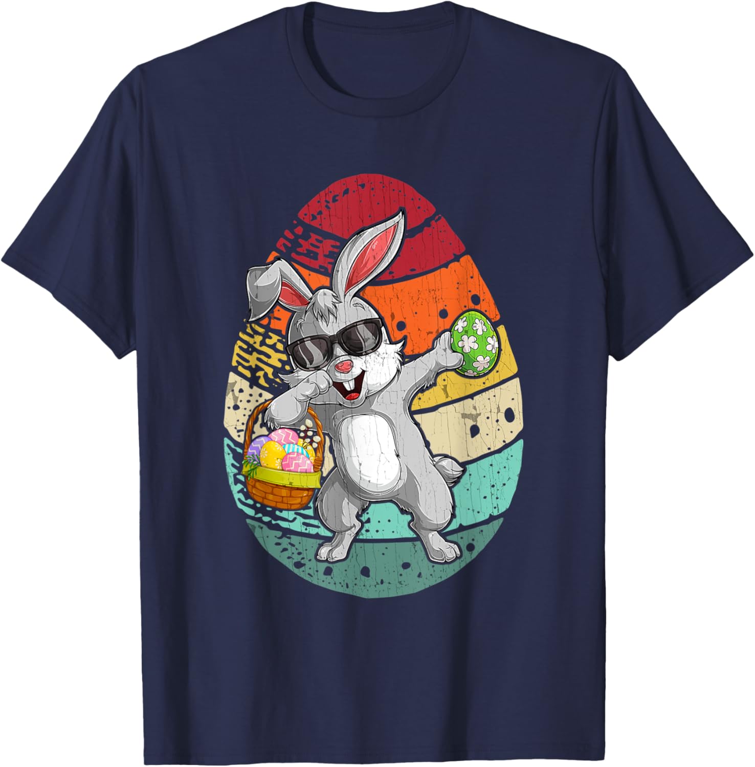 Vintage Dabbing Bunny Happy Easter Day T-Shirt