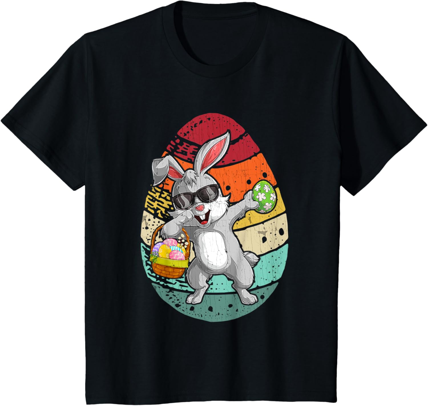 Vintage Dabbing Bunny Happy Easter Day T-Shirt