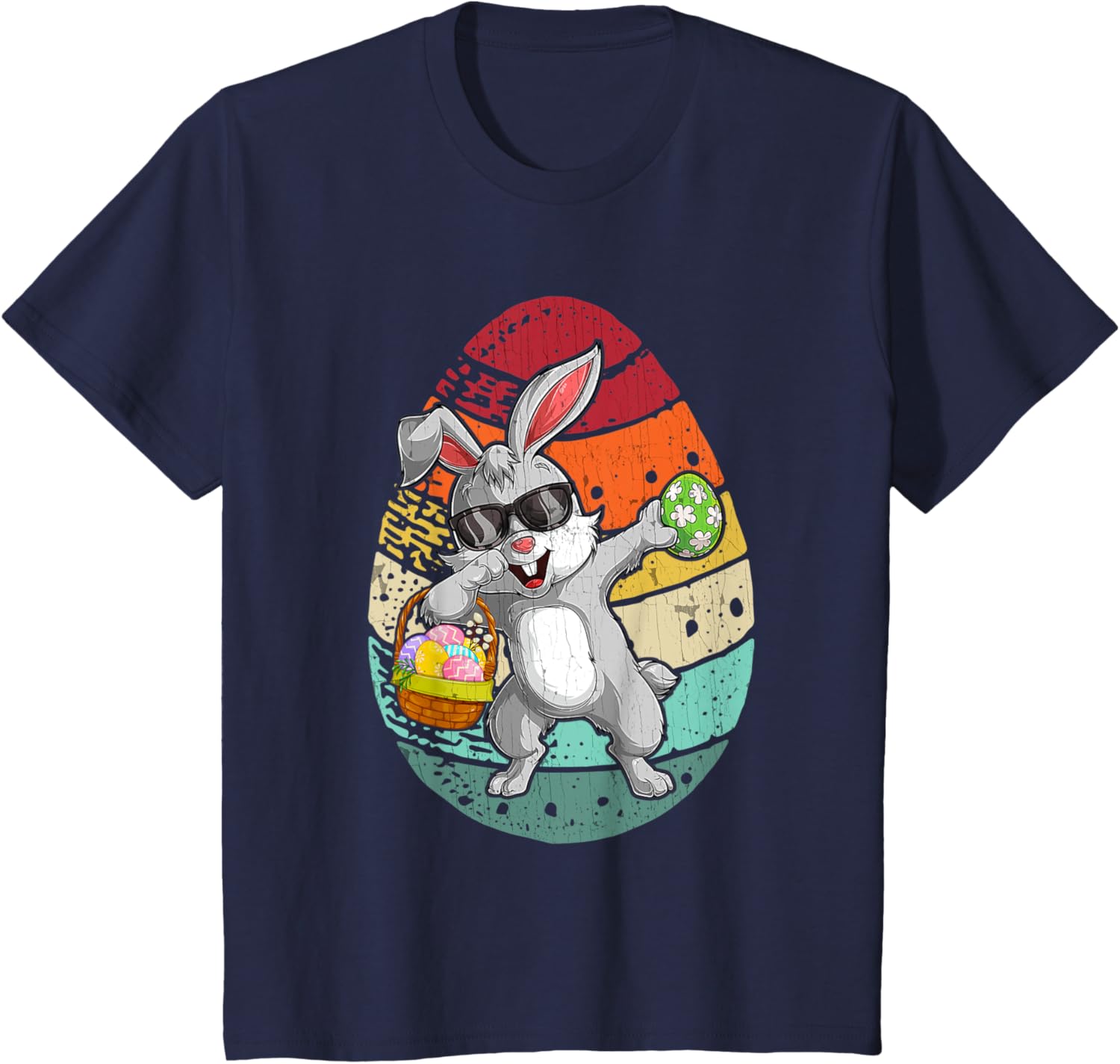 Vintage Dabbing Bunny Happy Easter Day T-Shirt