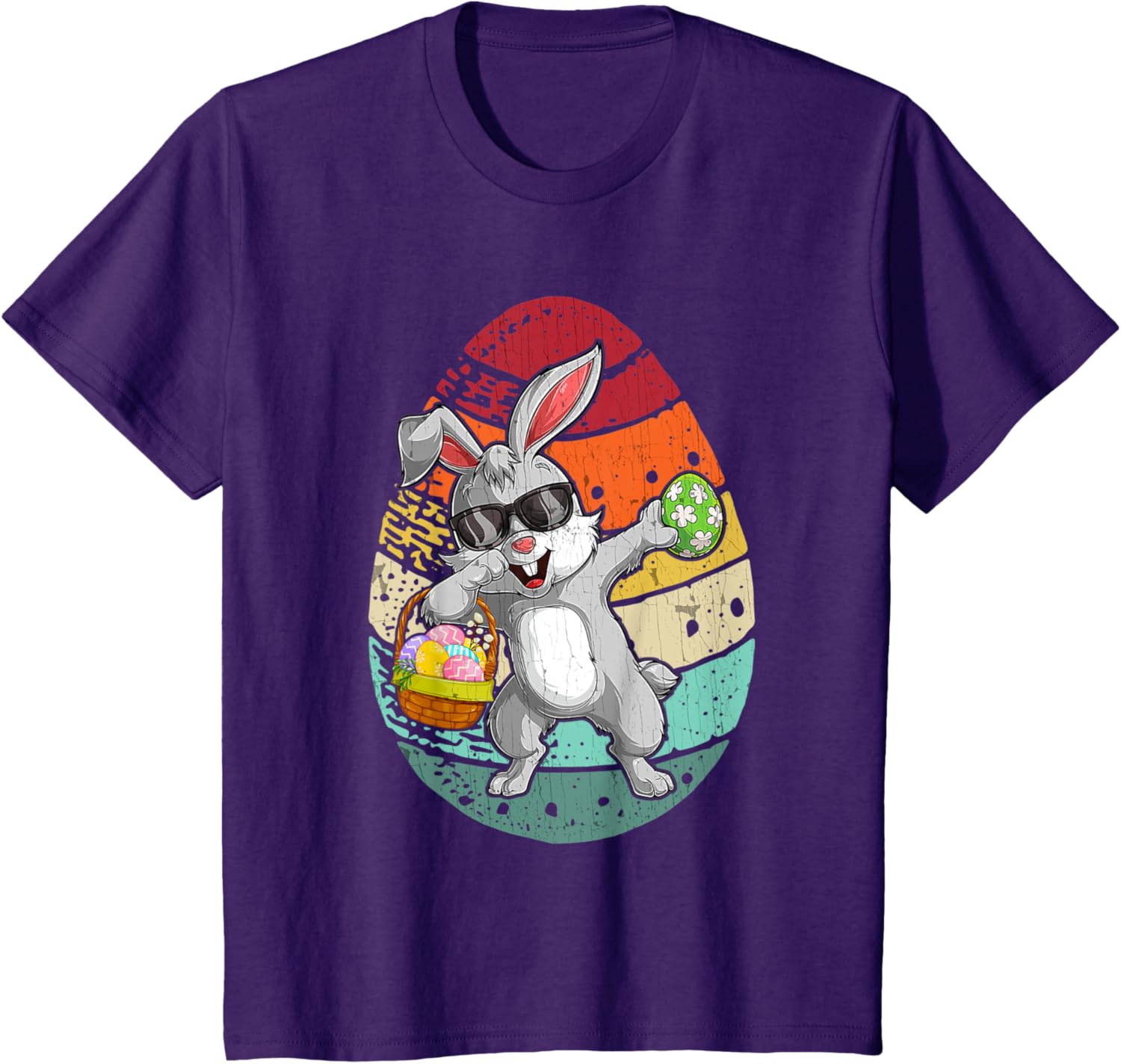 Vintage Dabbing Bunny Happy Easter Day T-Shirt