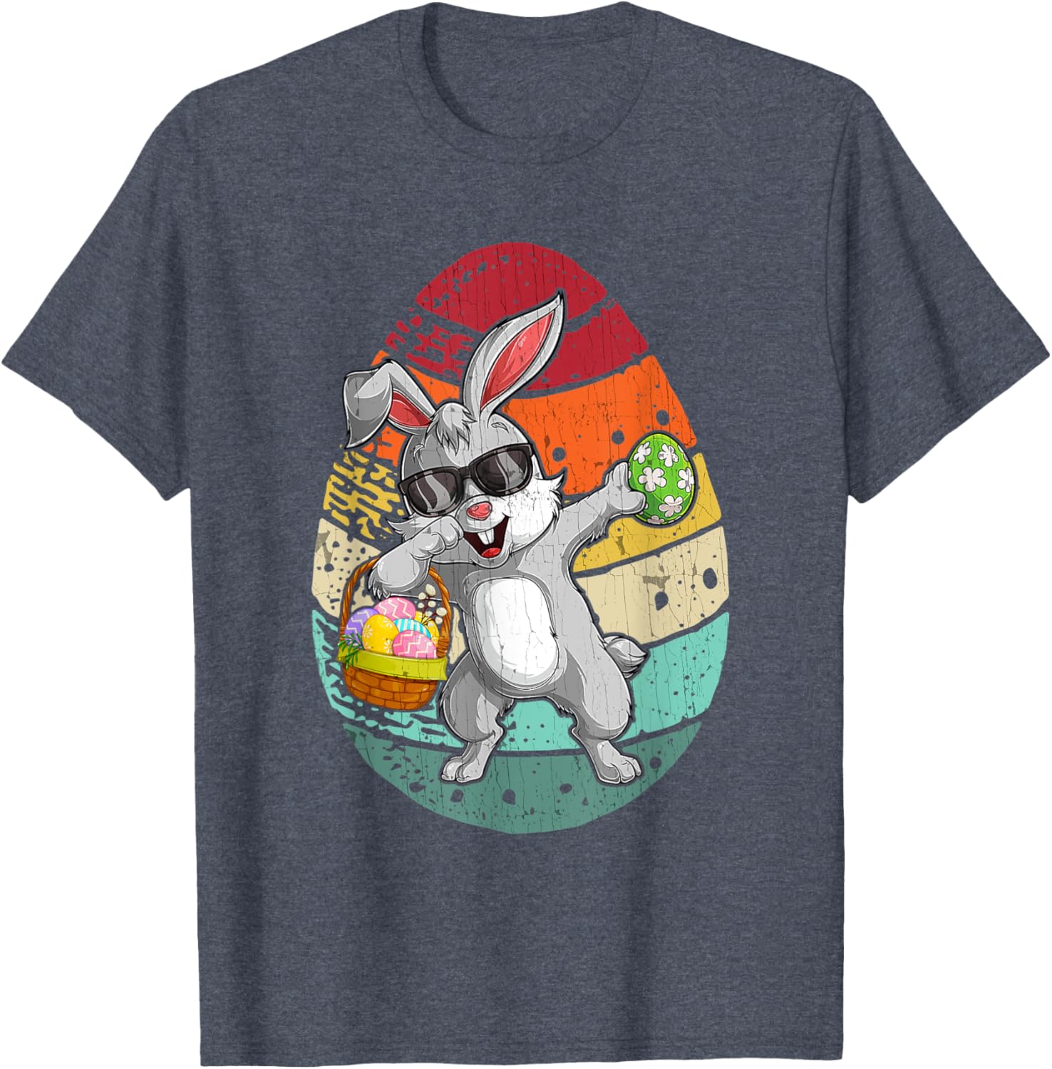 Vintage Dabbing Bunny Happy Easter Day T-Shirt